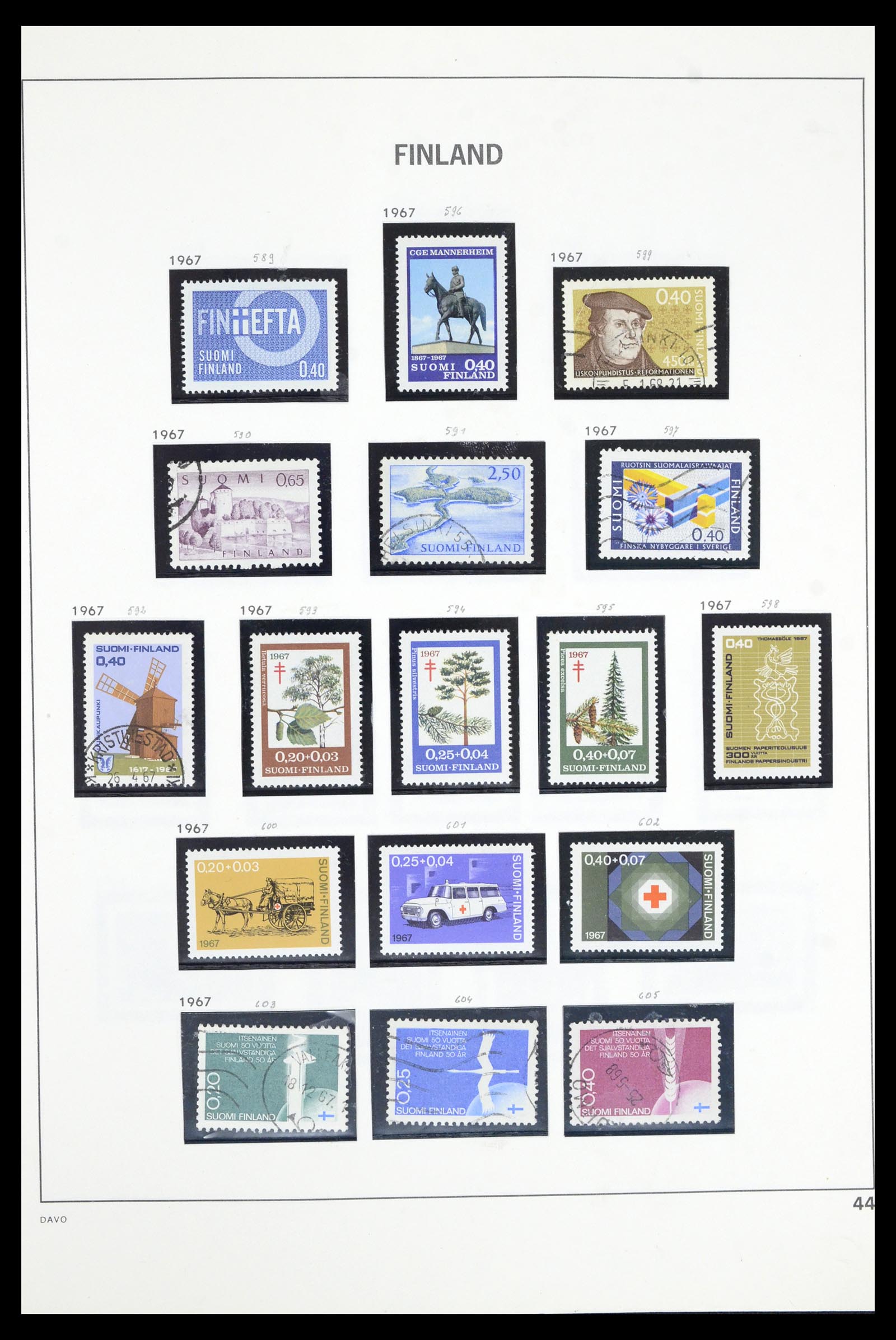 36901 044 - Postzegelverzameling 36901 Finland 1856-1982.