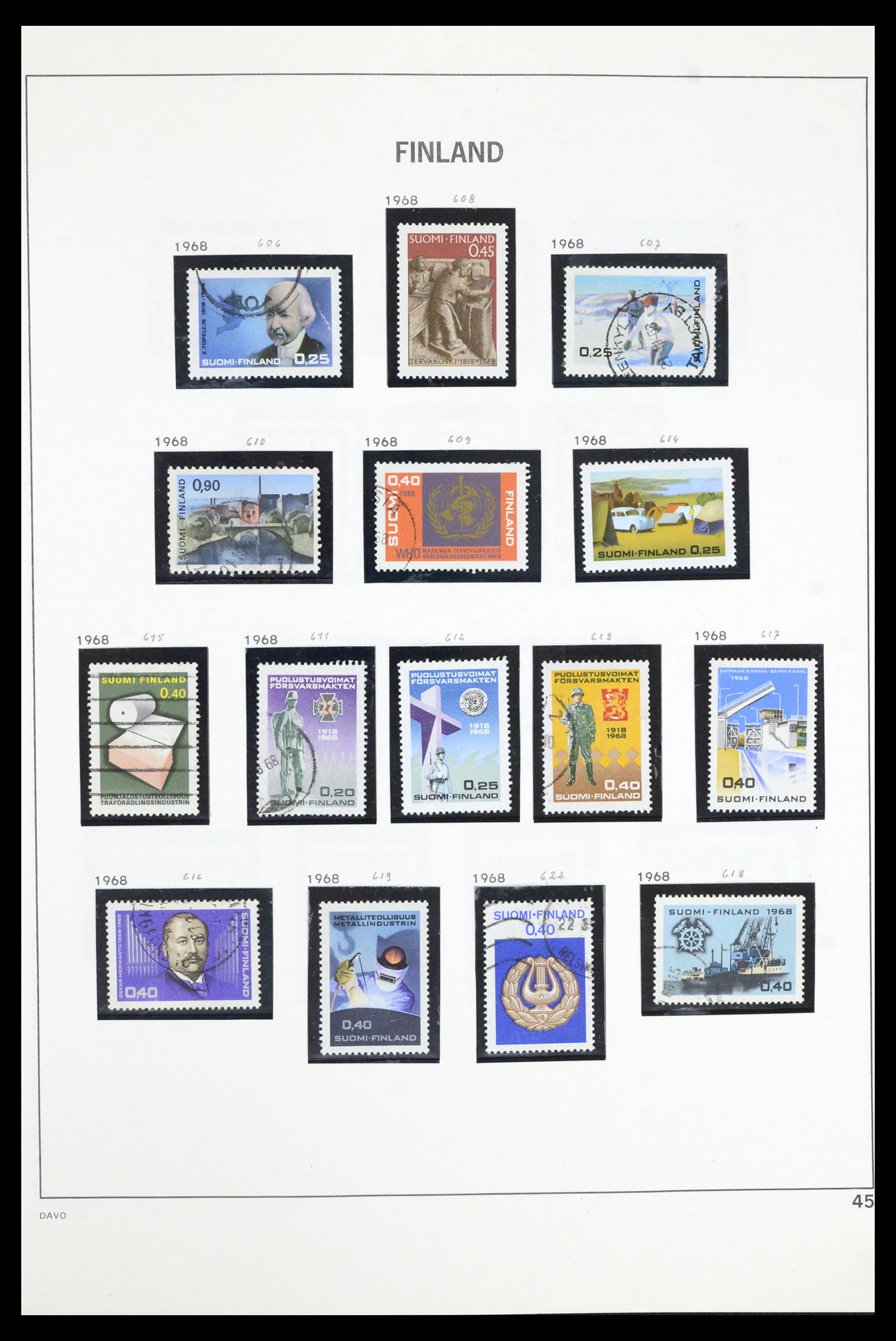 36901 045 - Postzegelverzameling 36901 Finland 1856-1982.