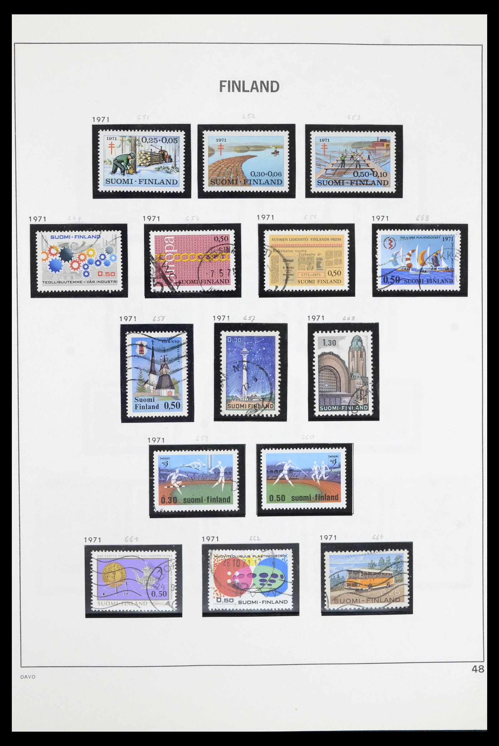 36901 048 - Postzegelverzameling 36901 Finland 1856-1982.