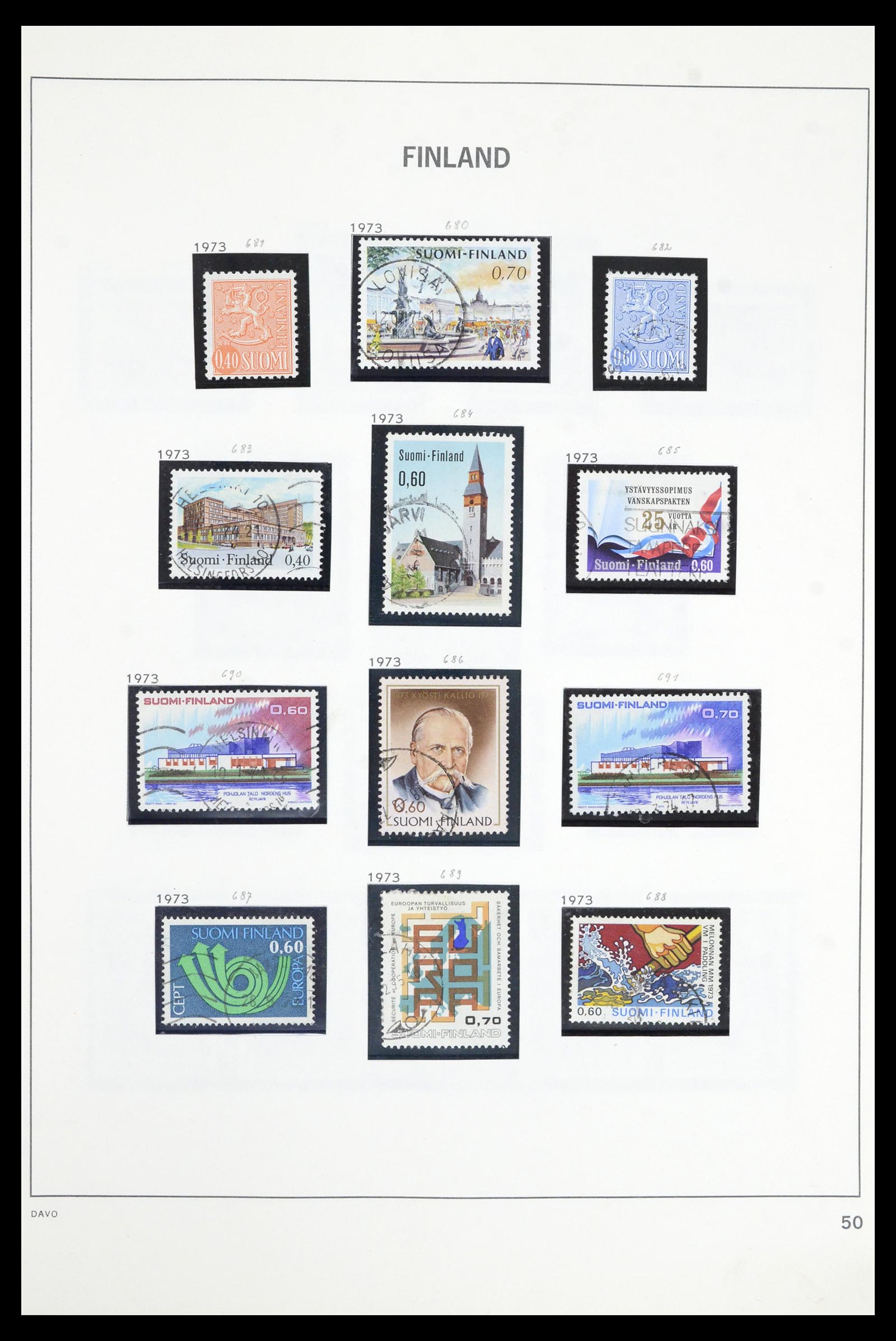 36901 050 - Postzegelverzameling 36901 Finland 1856-1982.