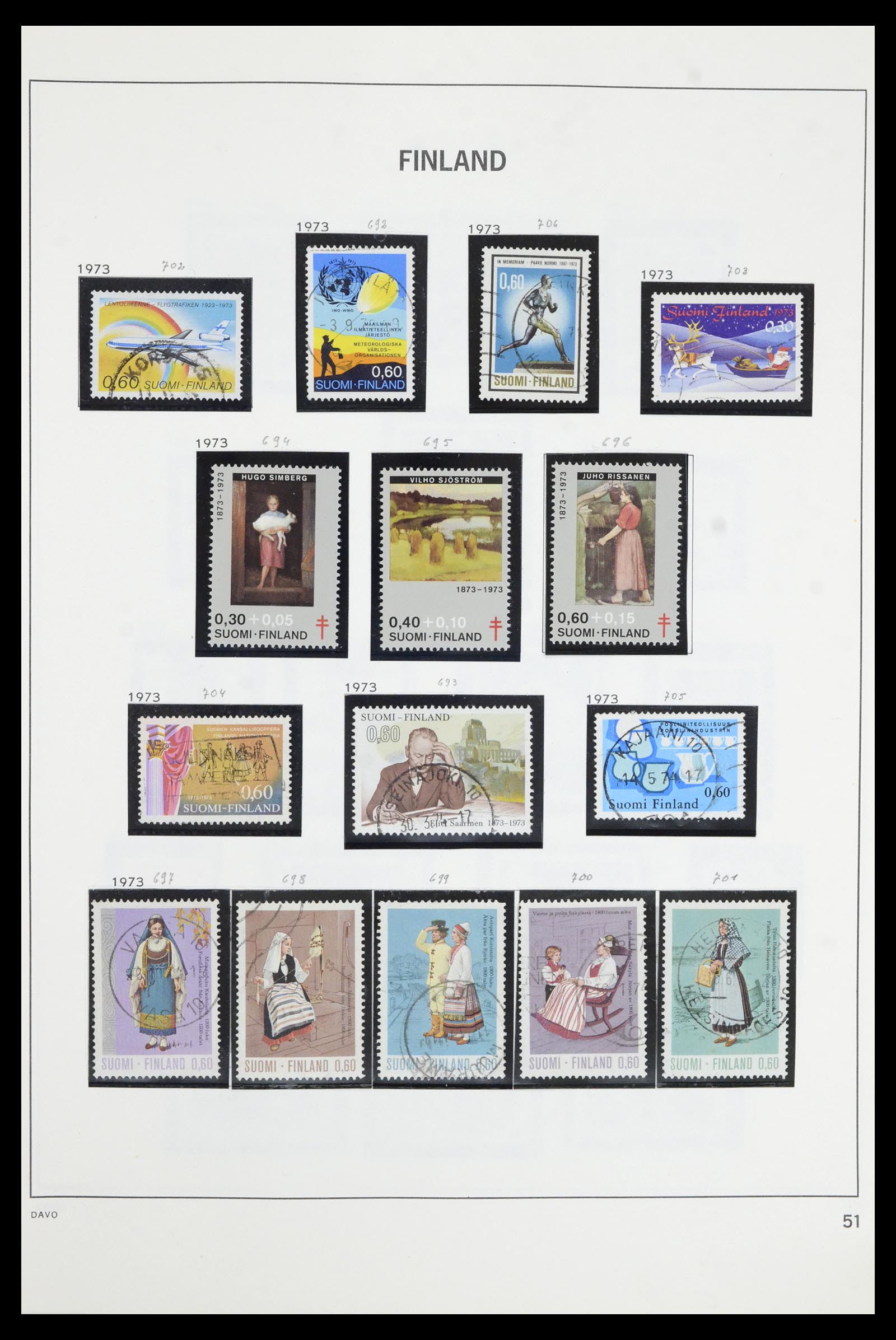 36901 051 - Postzegelverzameling 36901 Finland 1856-1982.