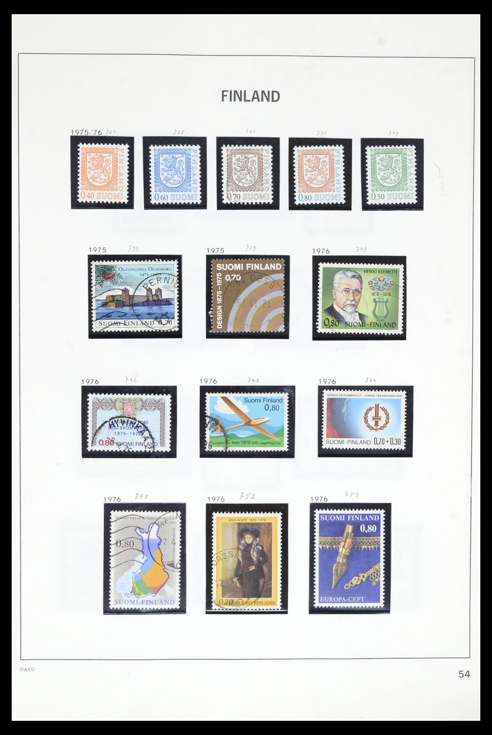 36901 054 - Postzegelverzameling 36901 Finland 1856-1982.