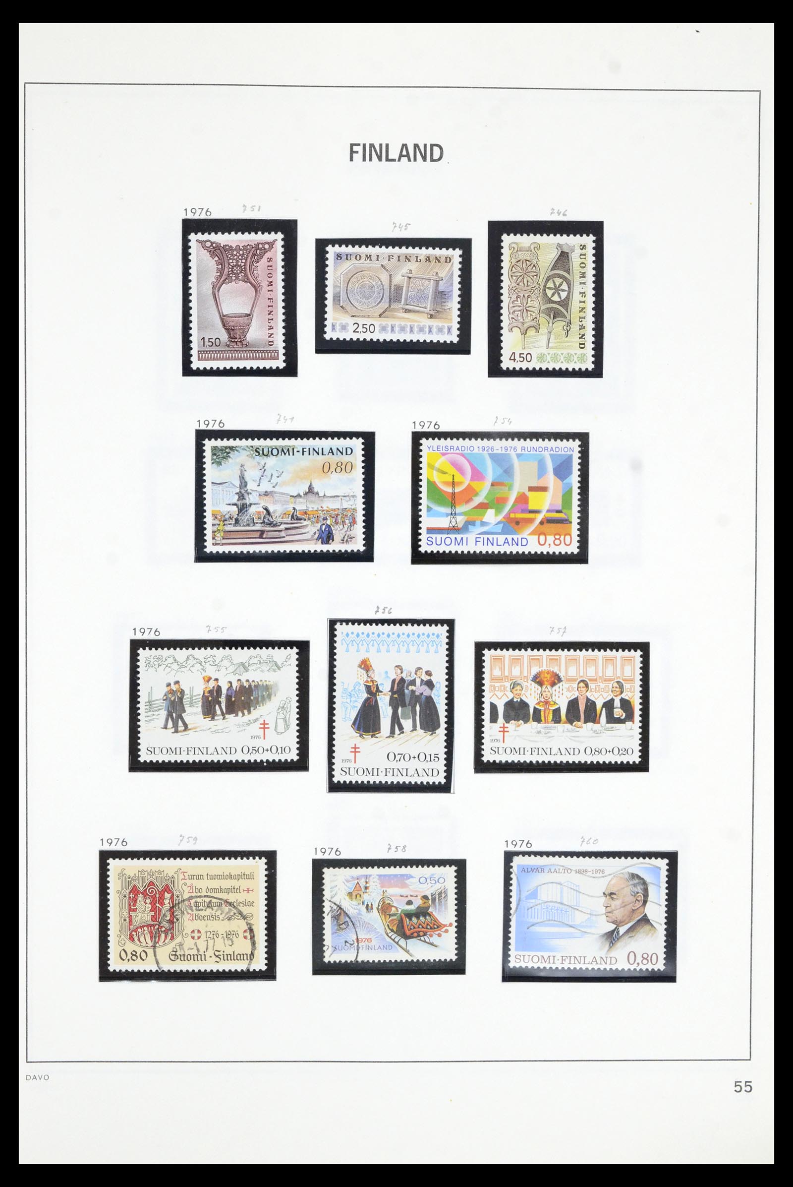 36901 055 - Postzegelverzameling 36901 Finland 1856-1982.