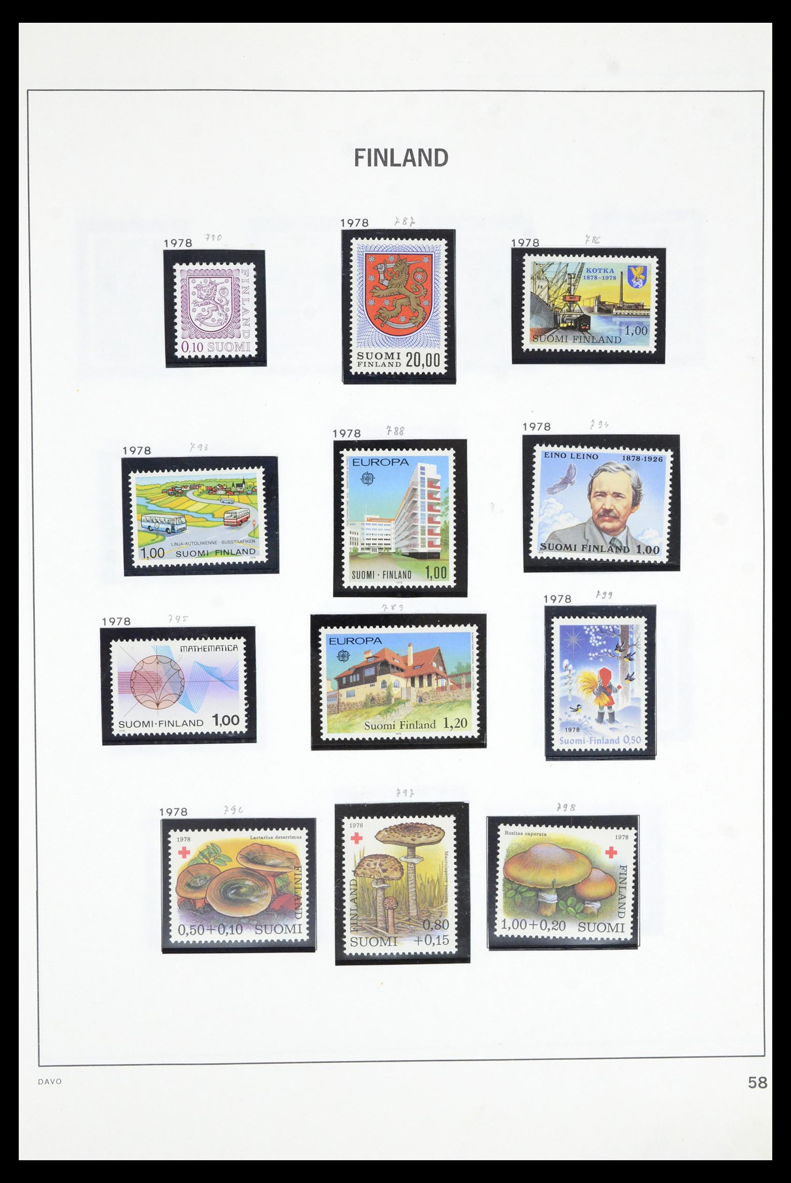 36901 058 - Postzegelverzameling 36901 Finland 1856-1982.