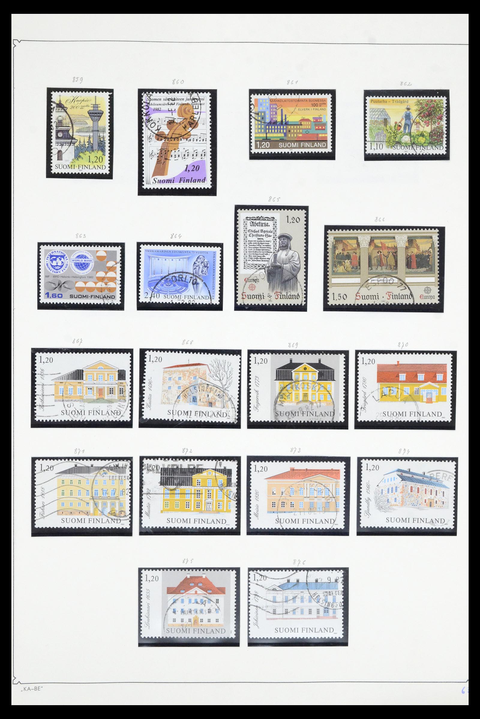 36901 064 - Postzegelverzameling 36901 Finland 1856-1982.
