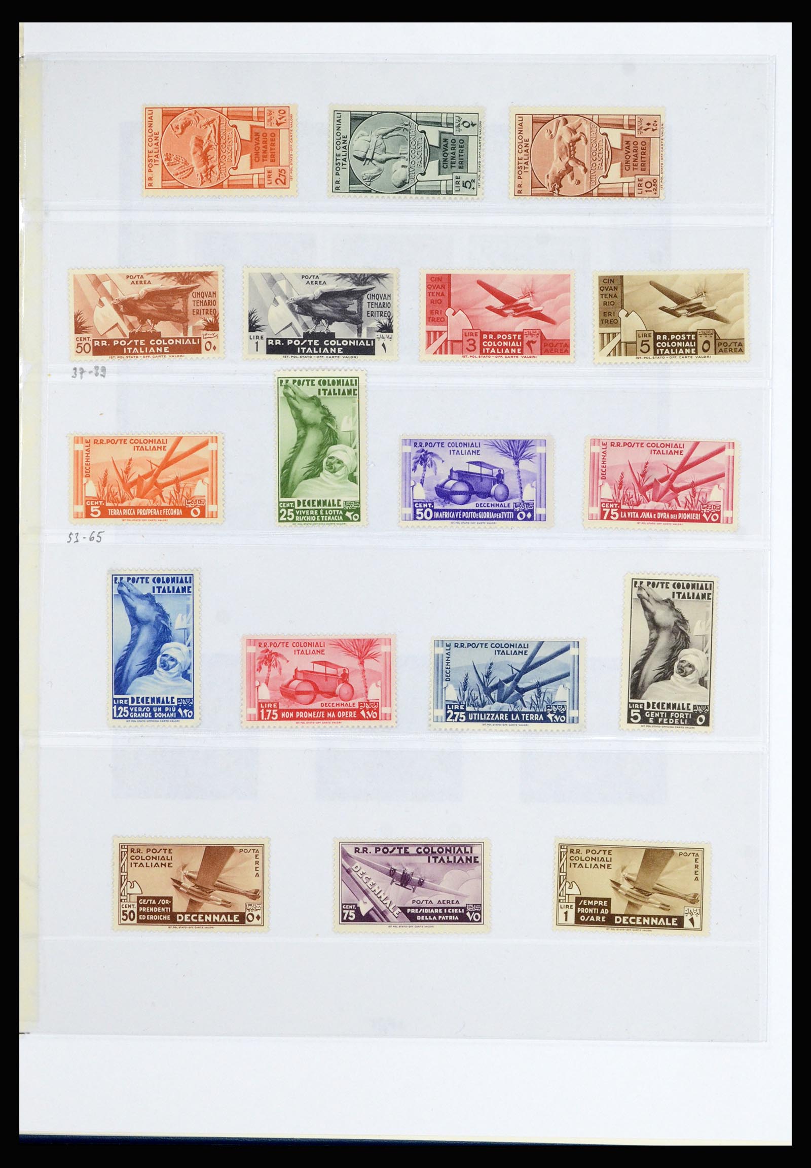 36902 002 - Postzegelverzameling 36902 Italiaanse koloniën en gebieden 1893-1948.