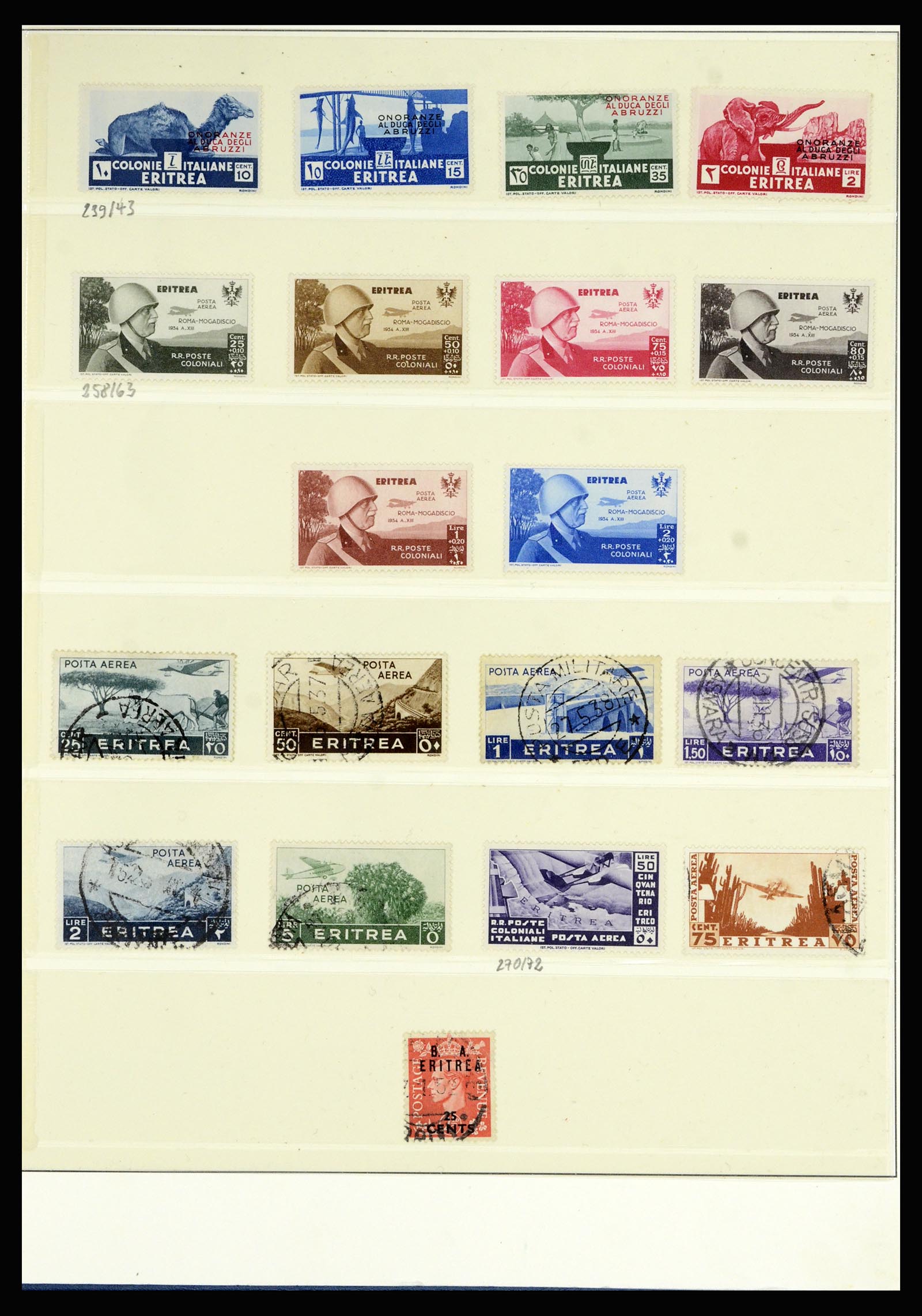 36902 014 - Postzegelverzameling 36902 Italiaanse koloniën en gebieden 1893-1948.