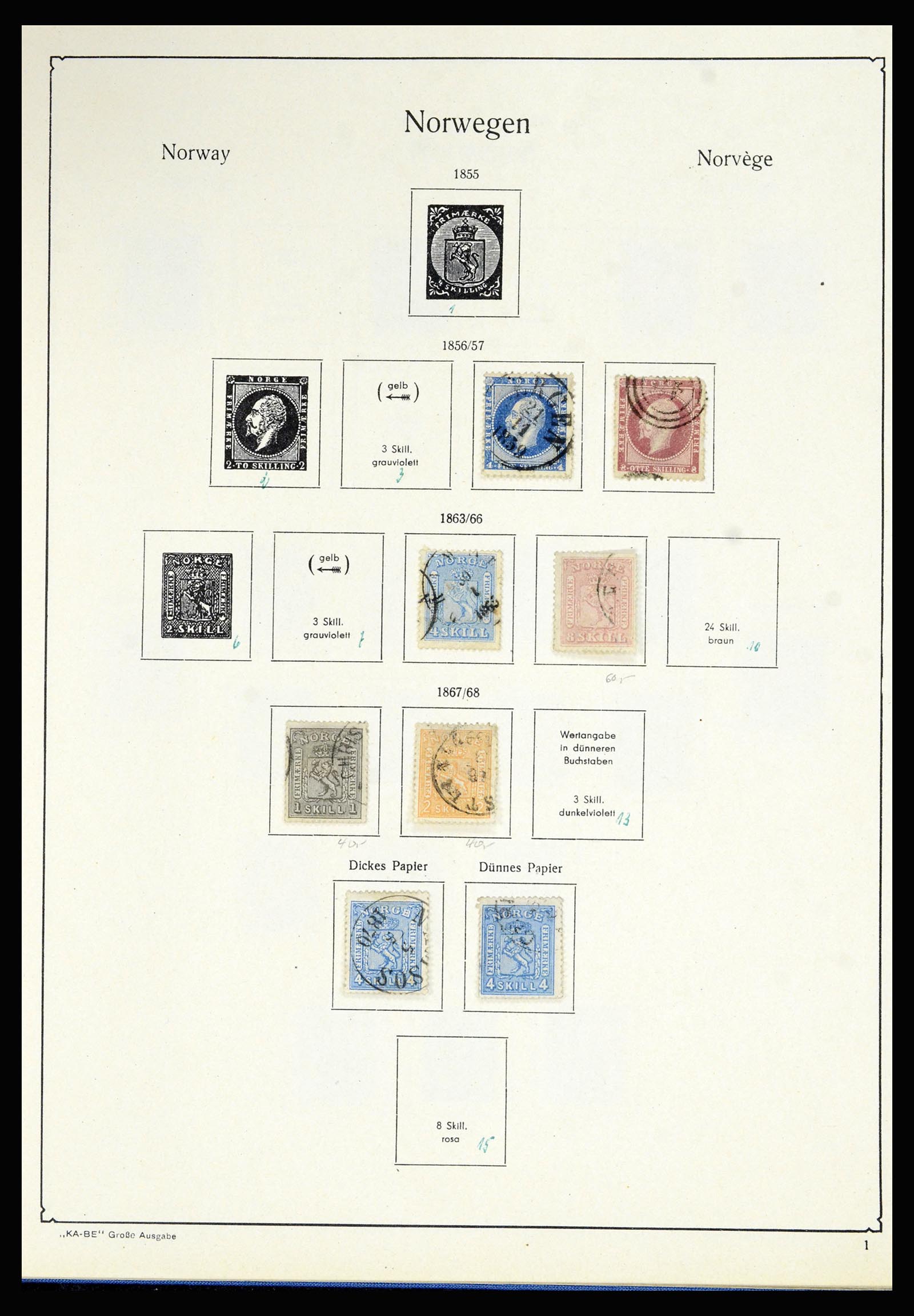 36903 001 - Postzegelverzameling 36903 Noorwegen 1856-1970.