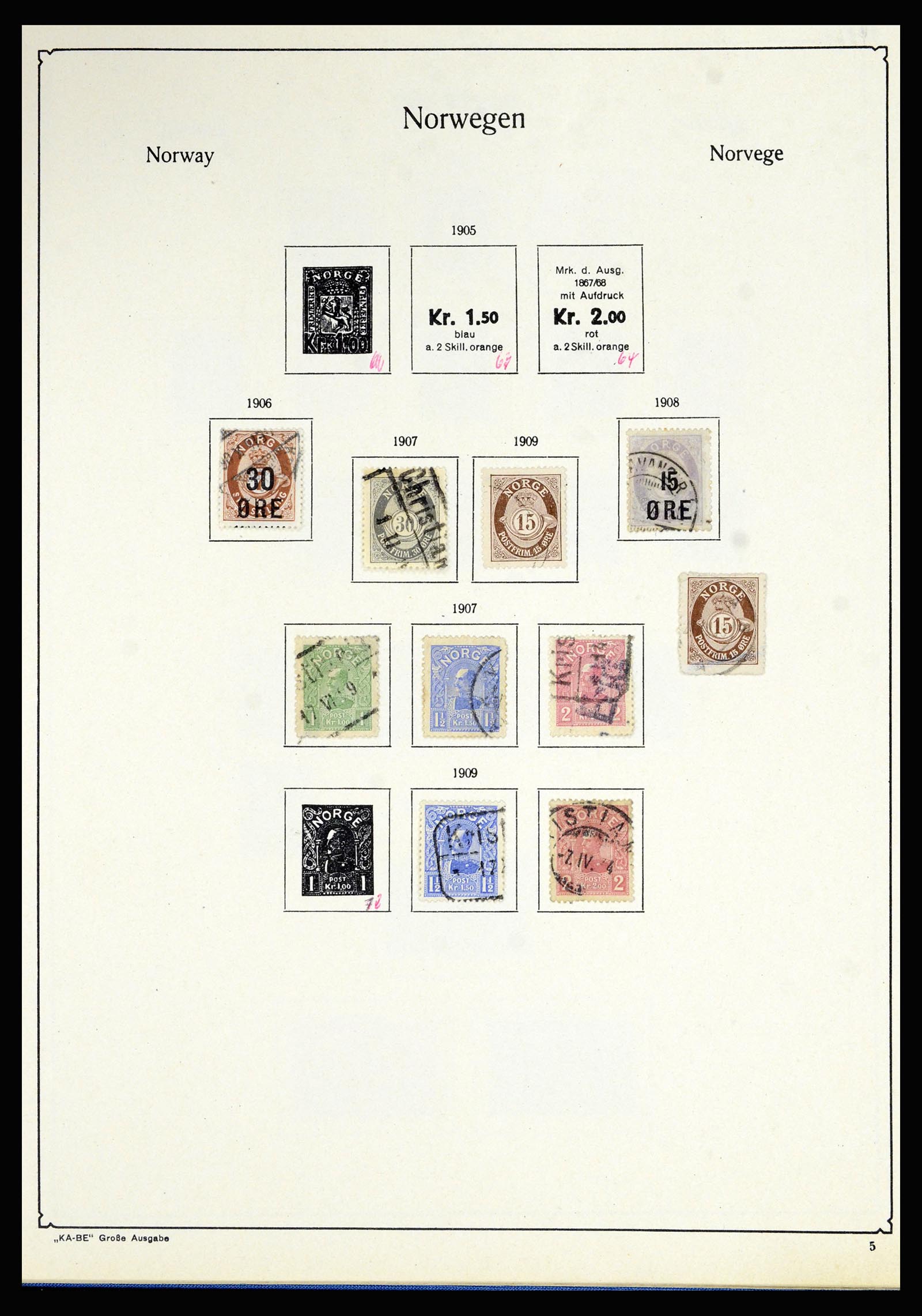 36903 005 - Postzegelverzameling 36903 Noorwegen 1856-1970.