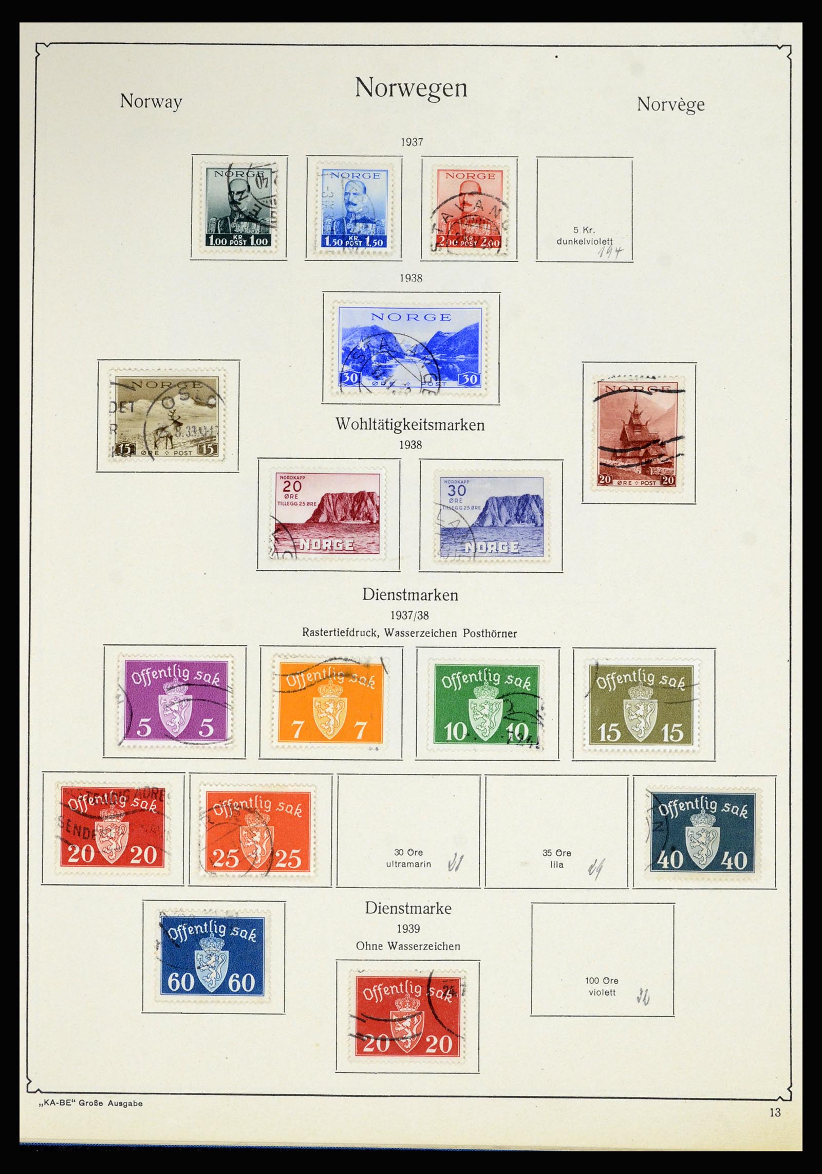 36903 013 - Postzegelverzameling 36903 Noorwegen 1856-1970.