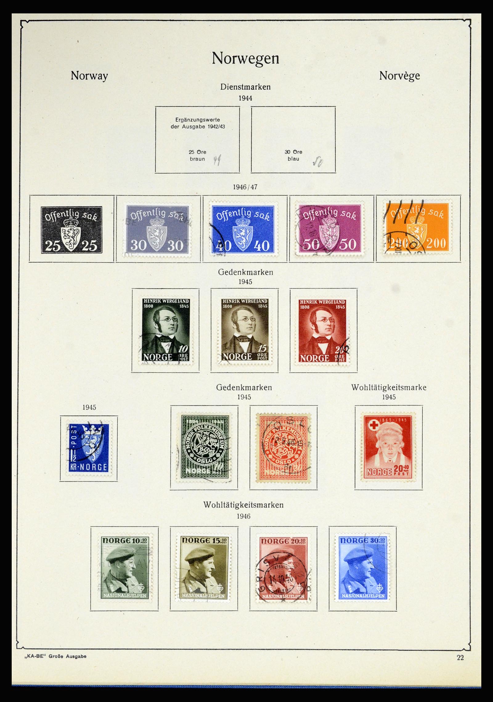 36903 022 - Postzegelverzameling 36903 Noorwegen 1856-1970.