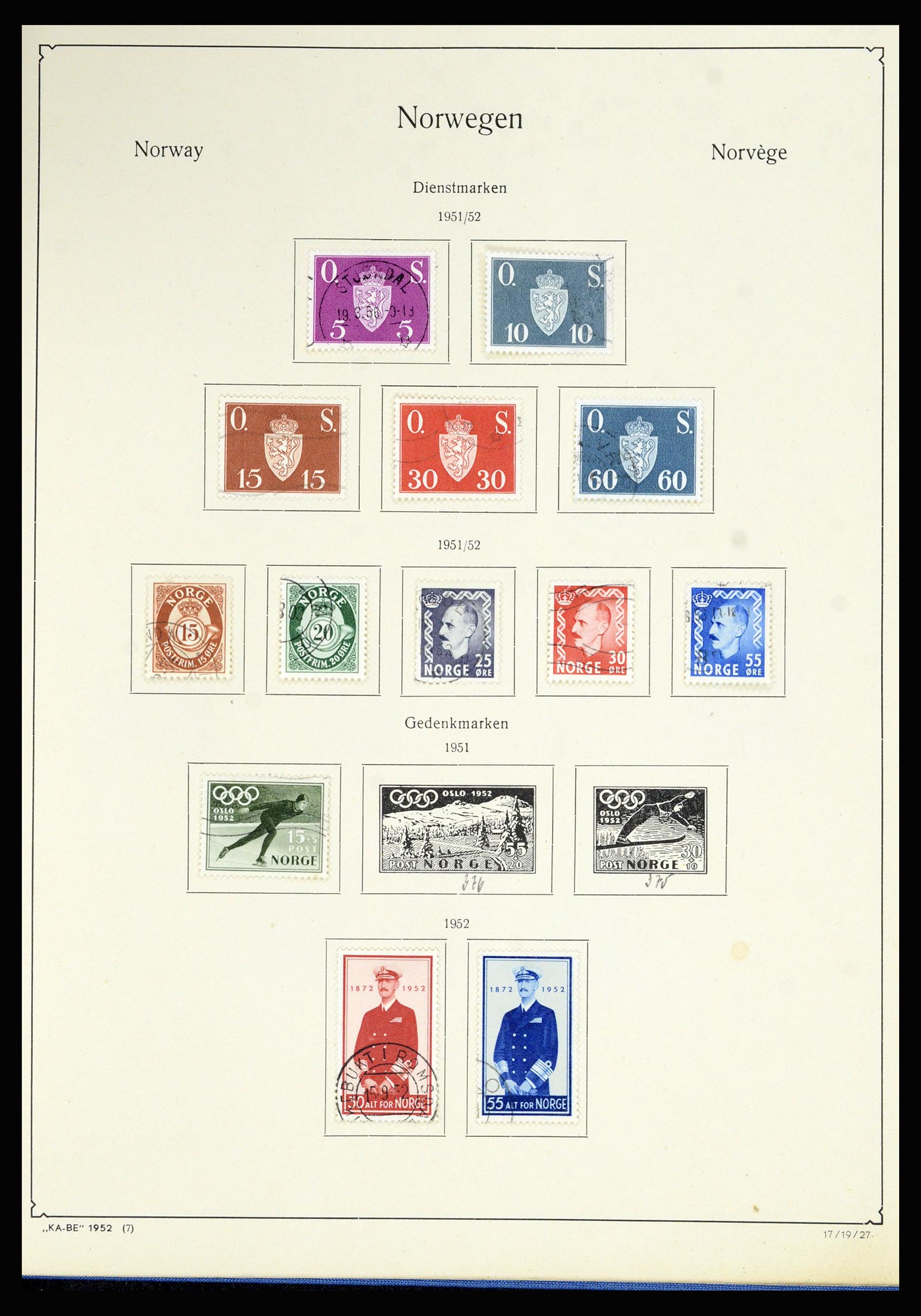 36903 027 - Postzegelverzameling 36903 Noorwegen 1856-1970.