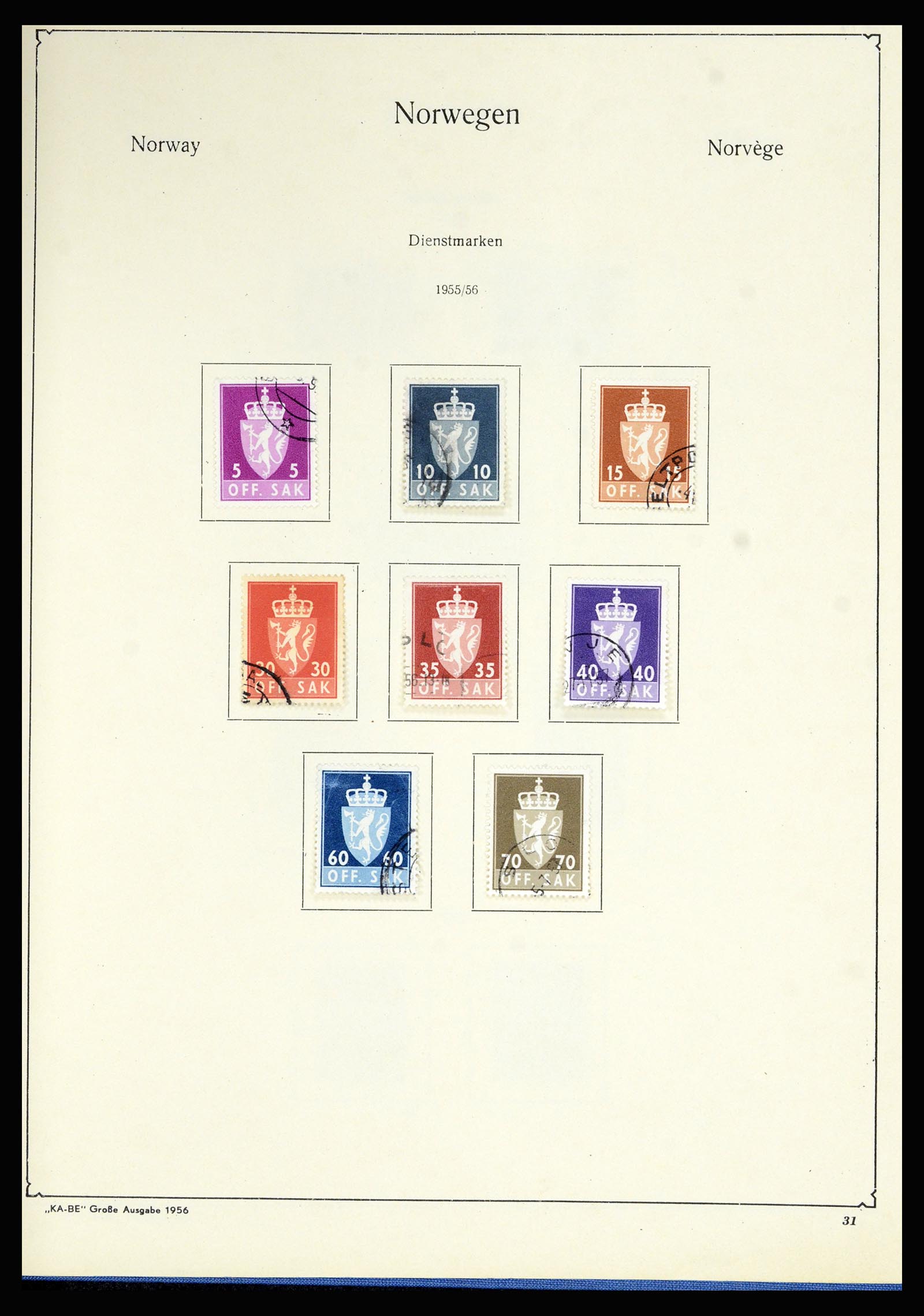 36903 031 - Postzegelverzameling 36903 Noorwegen 1856-1970.
