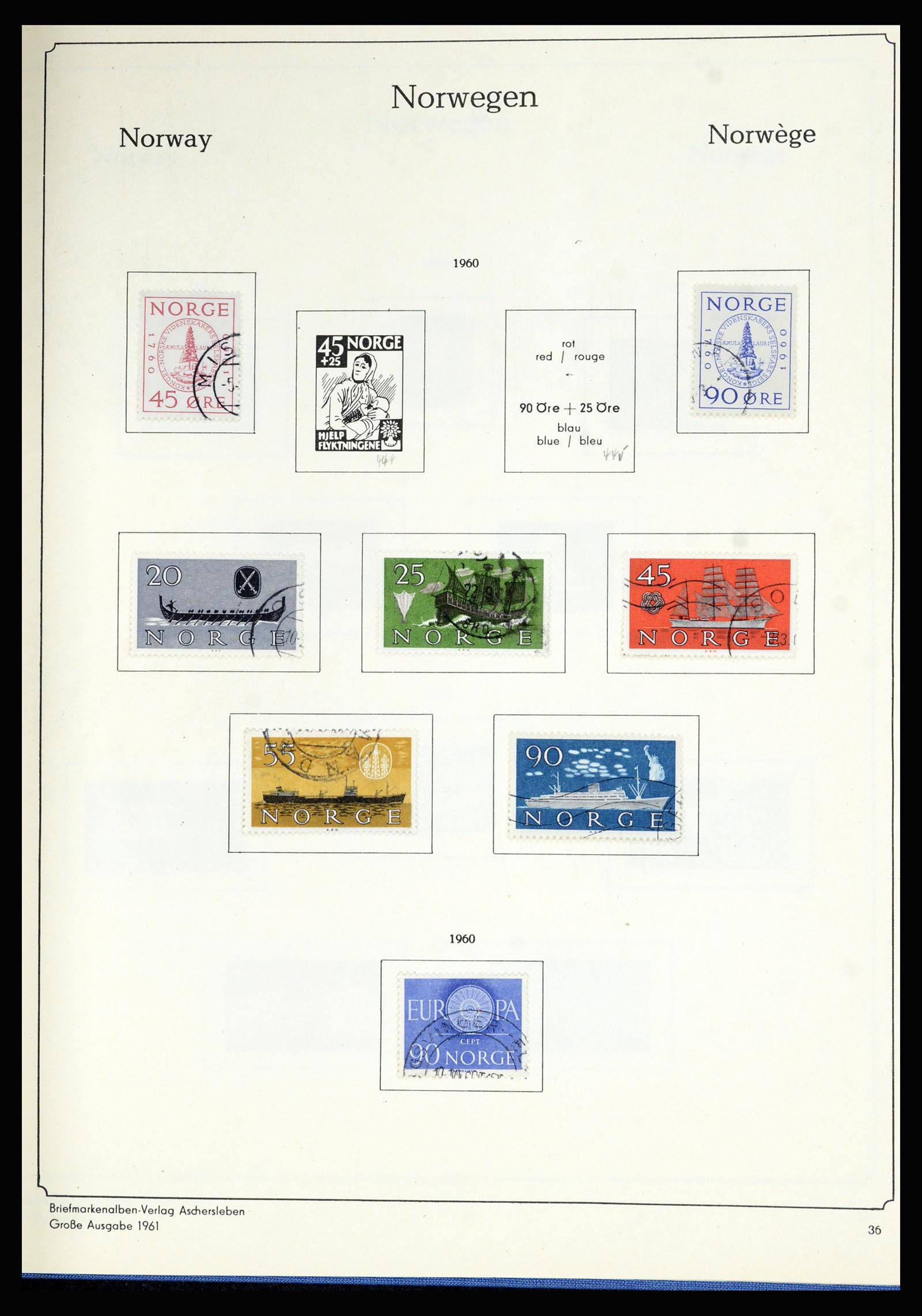 36903 036 - Postzegelverzameling 36903 Noorwegen 1856-1970.