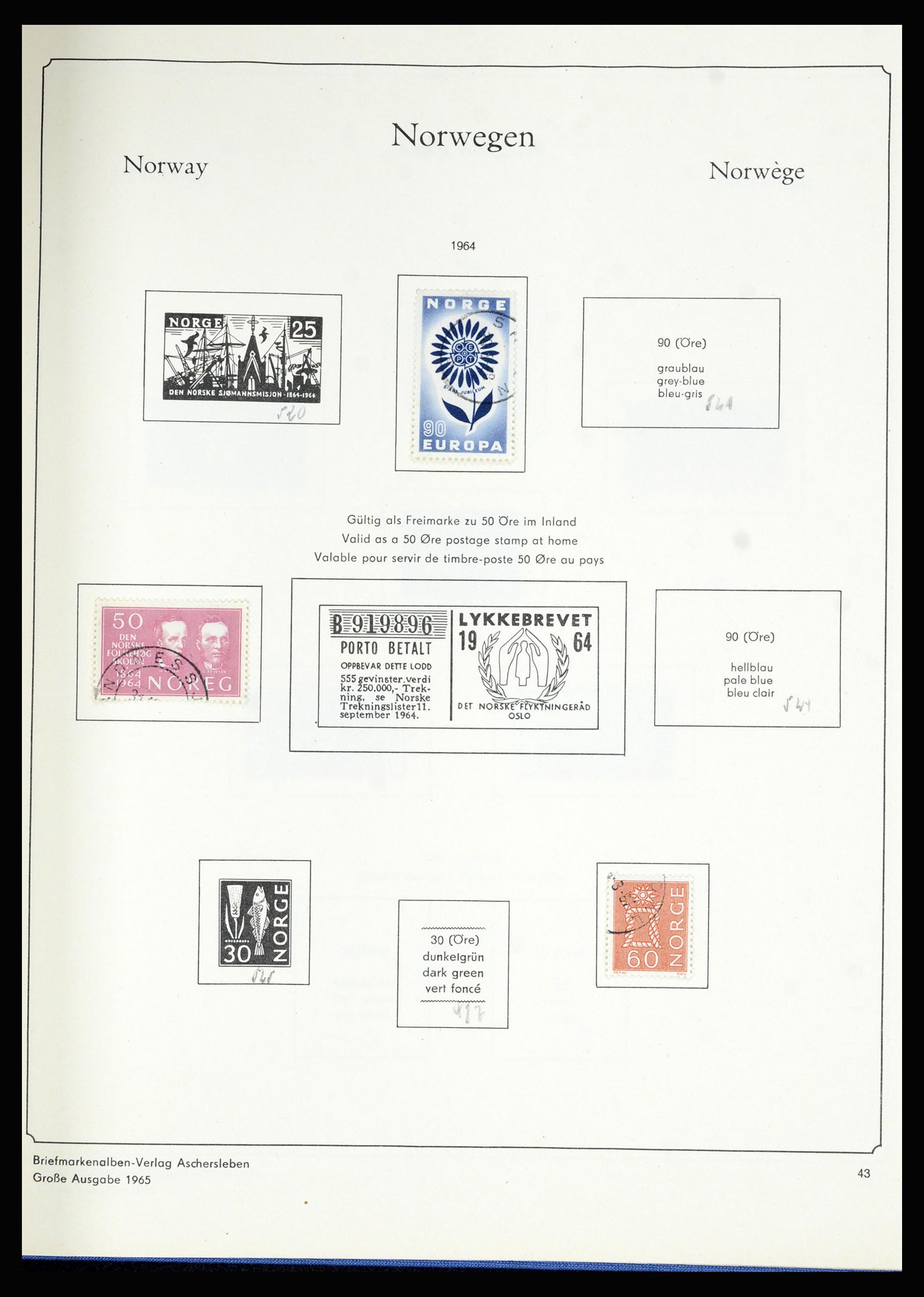 36903 043 - Postzegelverzameling 36903 Noorwegen 1856-1970.