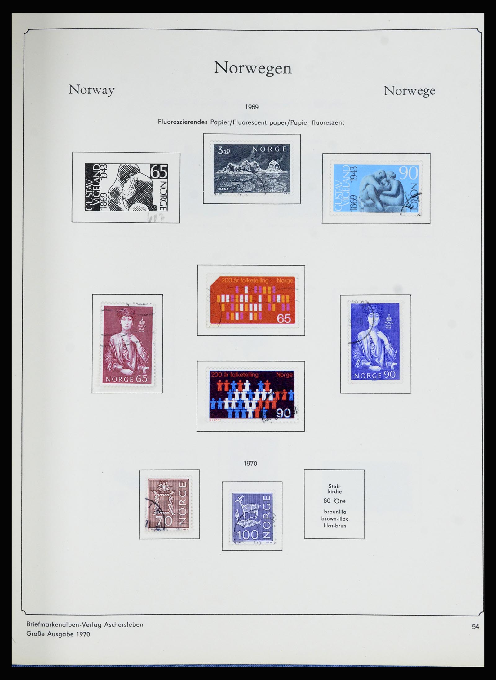 36903 054 - Postzegelverzameling 36903 Noorwegen 1856-1970.