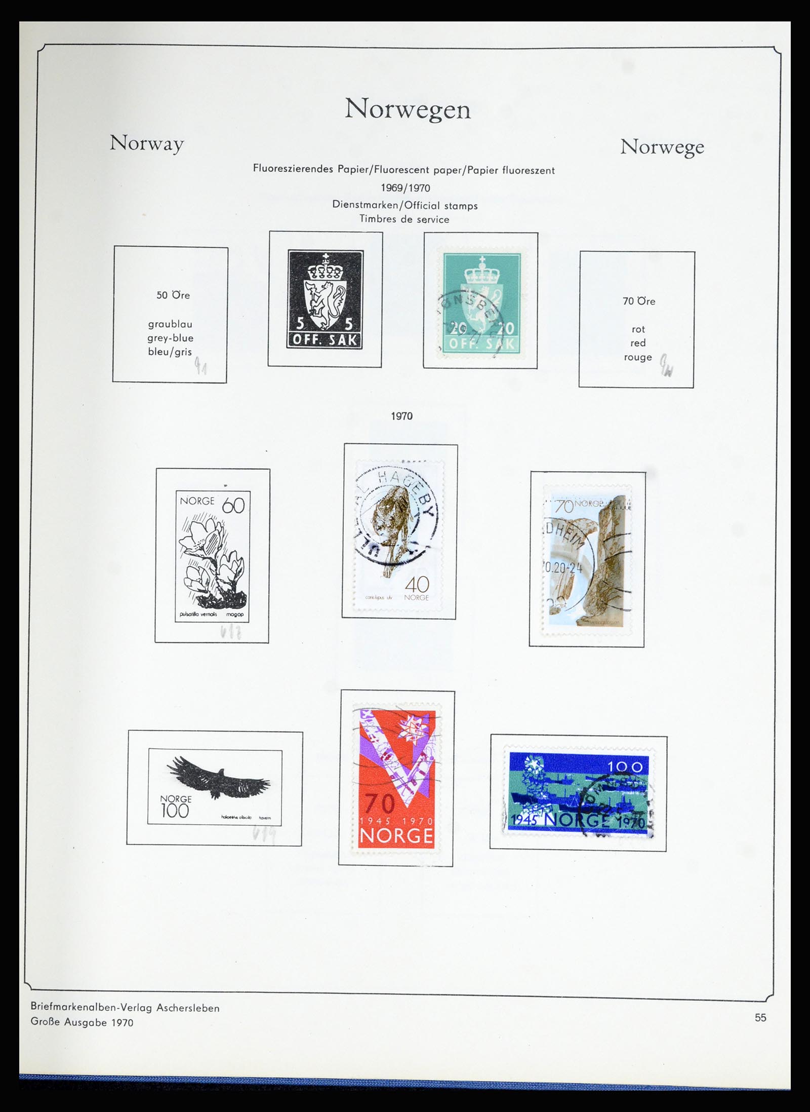 36903 055 - Postzegelverzameling 36903 Noorwegen 1856-1970.