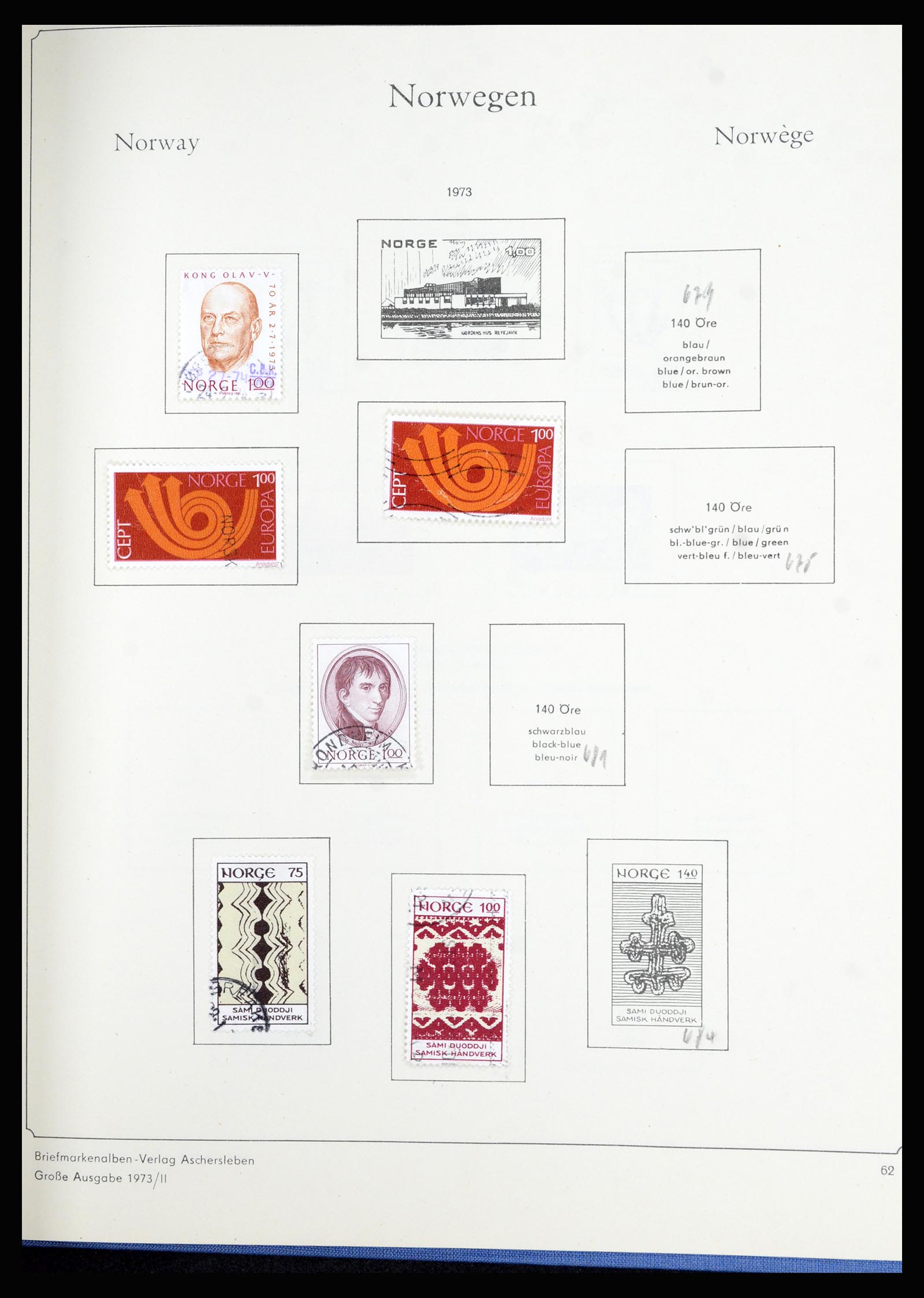 36903 062 - Postzegelverzameling 36903 Noorwegen 1856-1970.