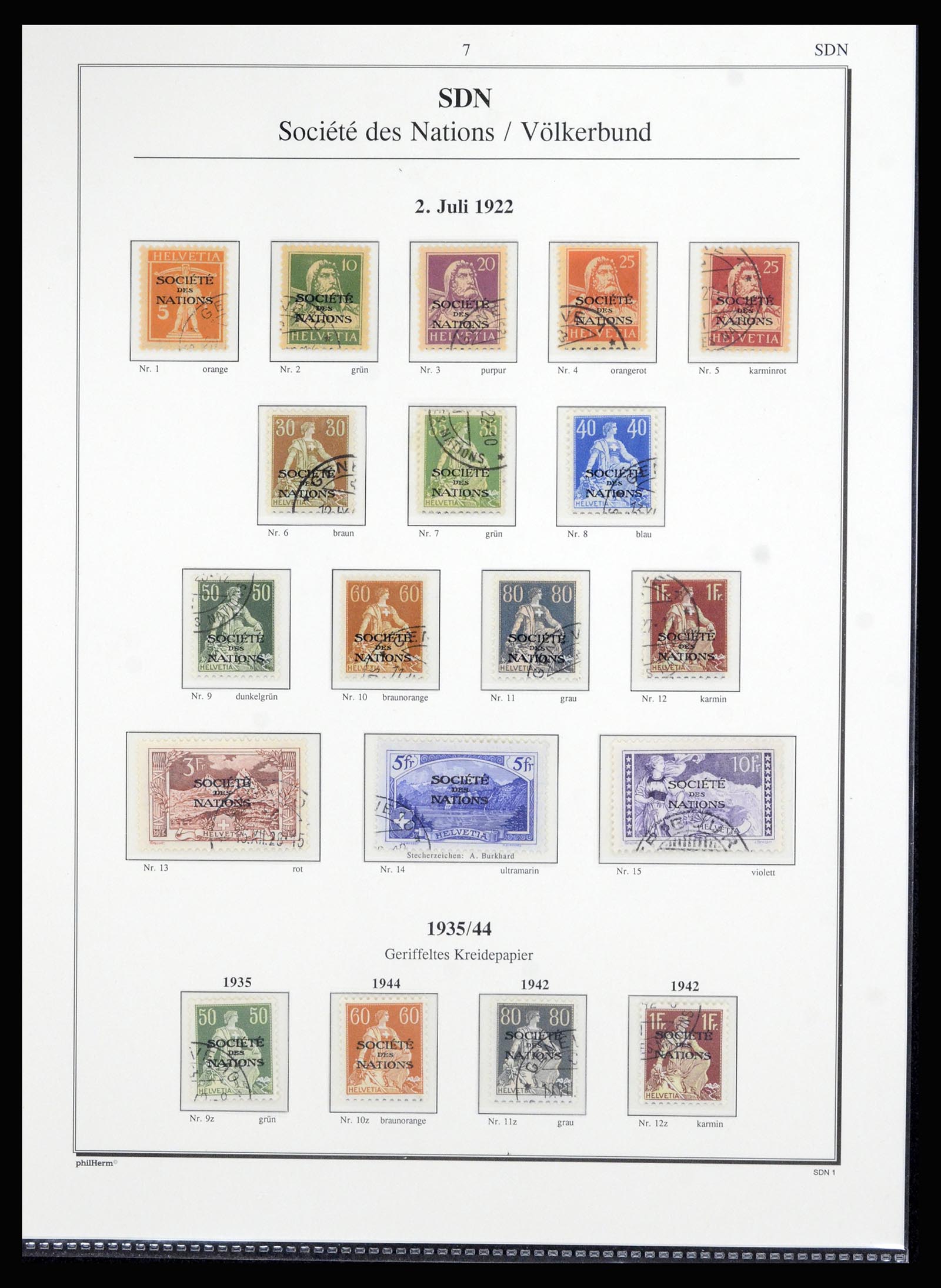 36910 001 - Postzegelverzameling 36910 Zwitserland dienst 1922-2007.