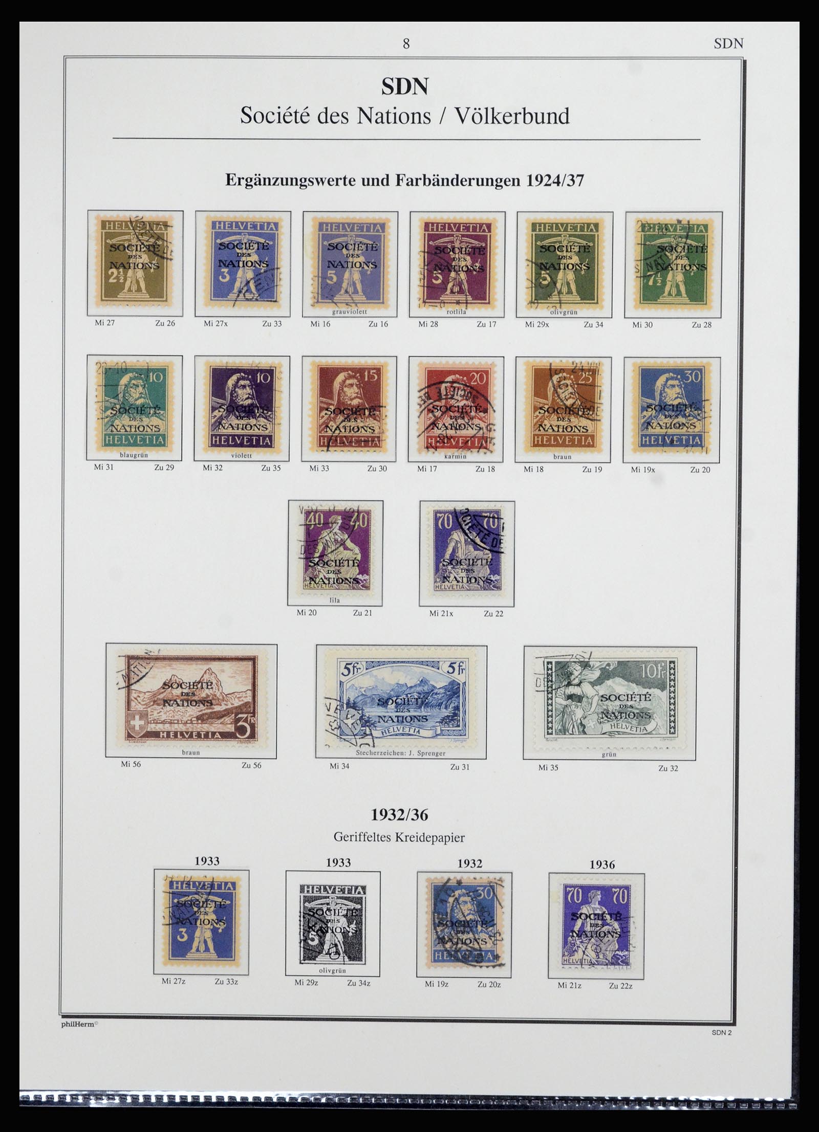 36910 002 - Postzegelverzameling 36910 Zwitserland dienst 1922-2007.