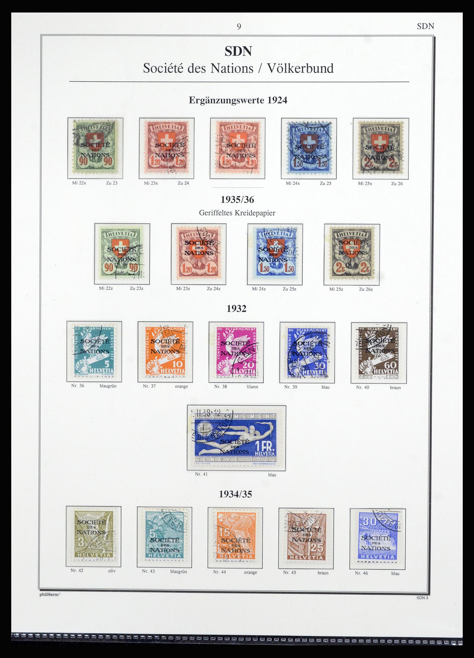 36910 004 - Postzegelverzameling 36910 Zwitserland dienst 1922-2007.
