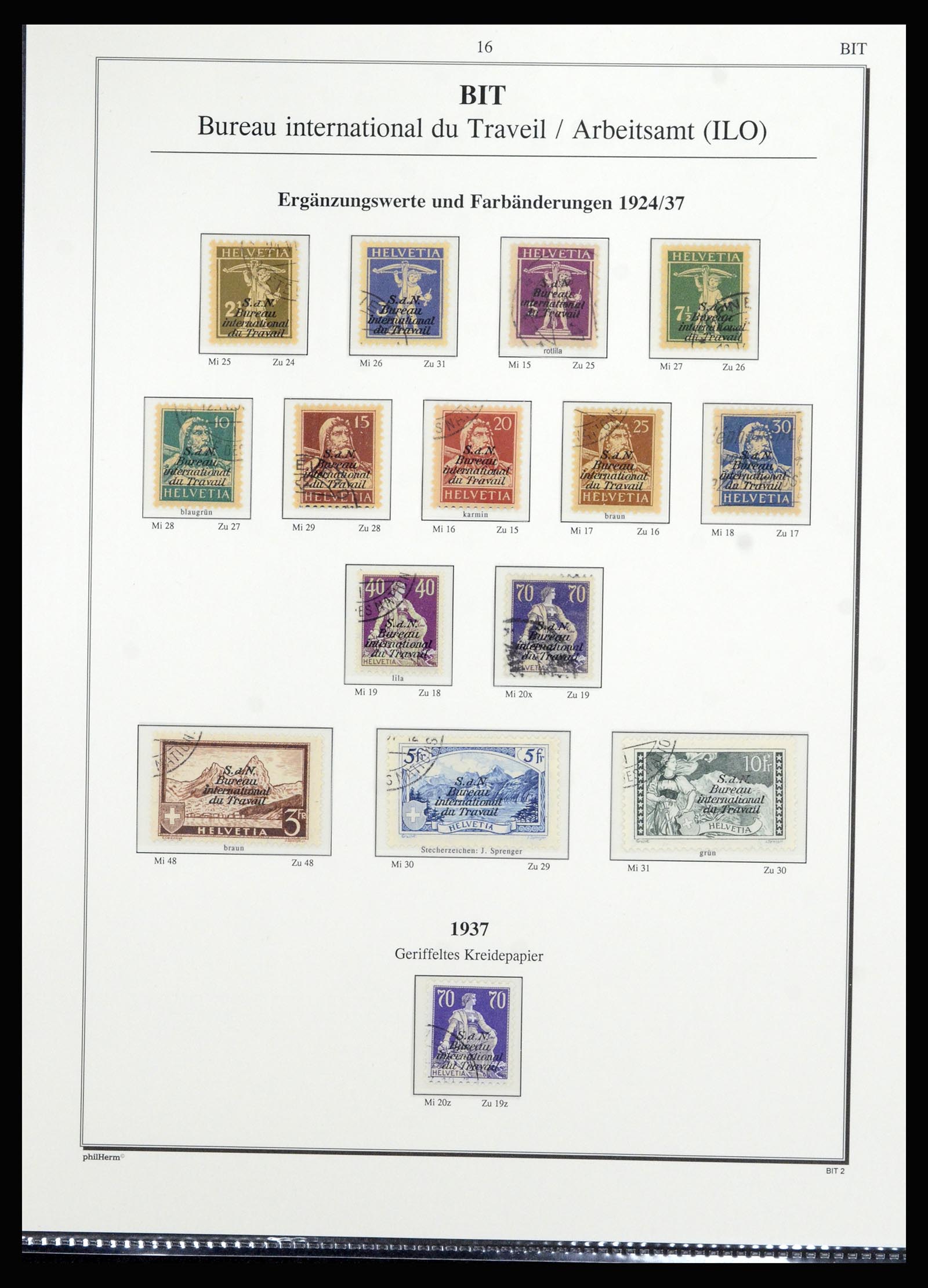 36910 011 - Postzegelverzameling 36910 Zwitserland dienst 1922-2007.