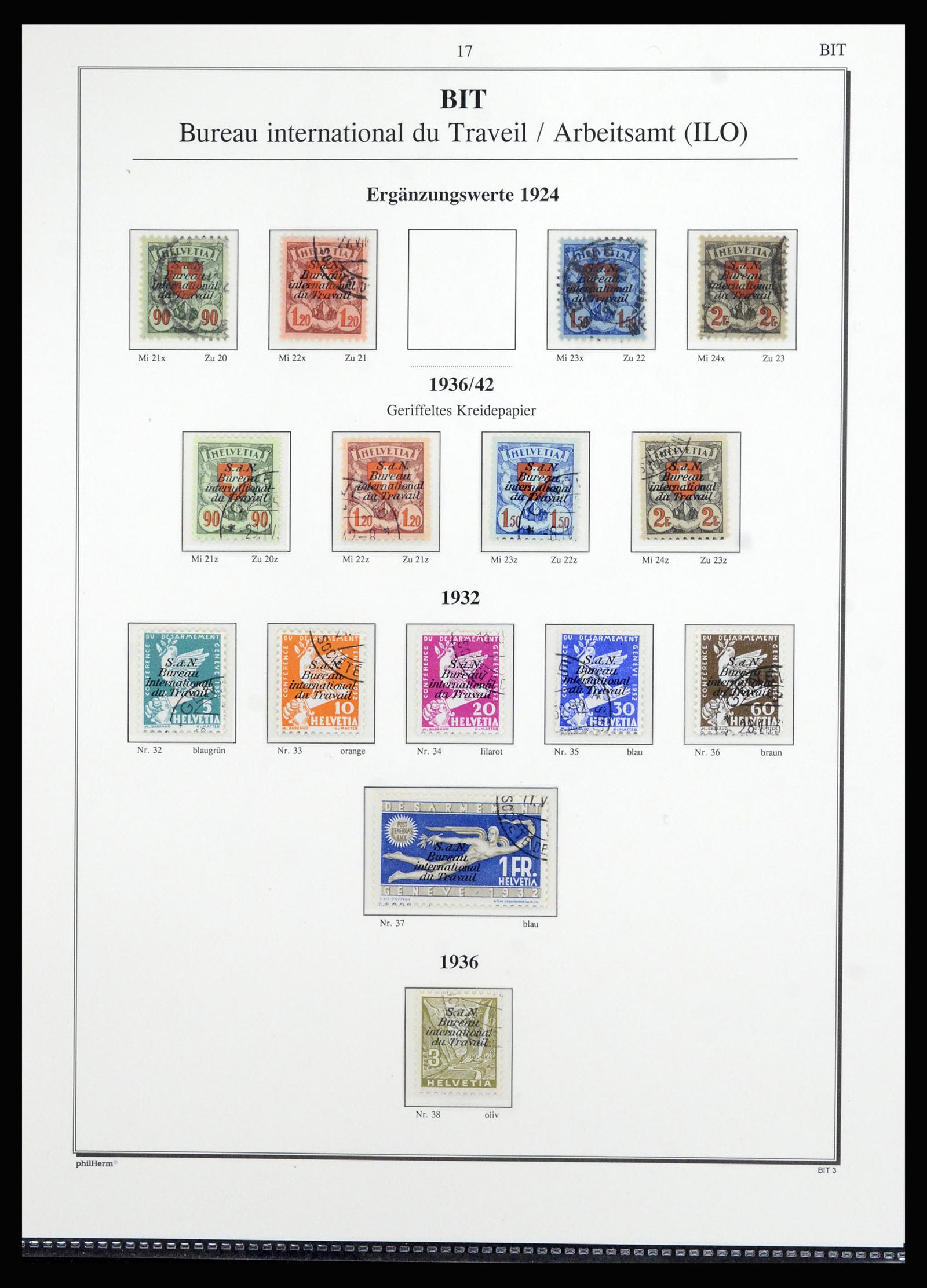 36910 012 - Postzegelverzameling 36910 Zwitserland dienst 1922-2007.