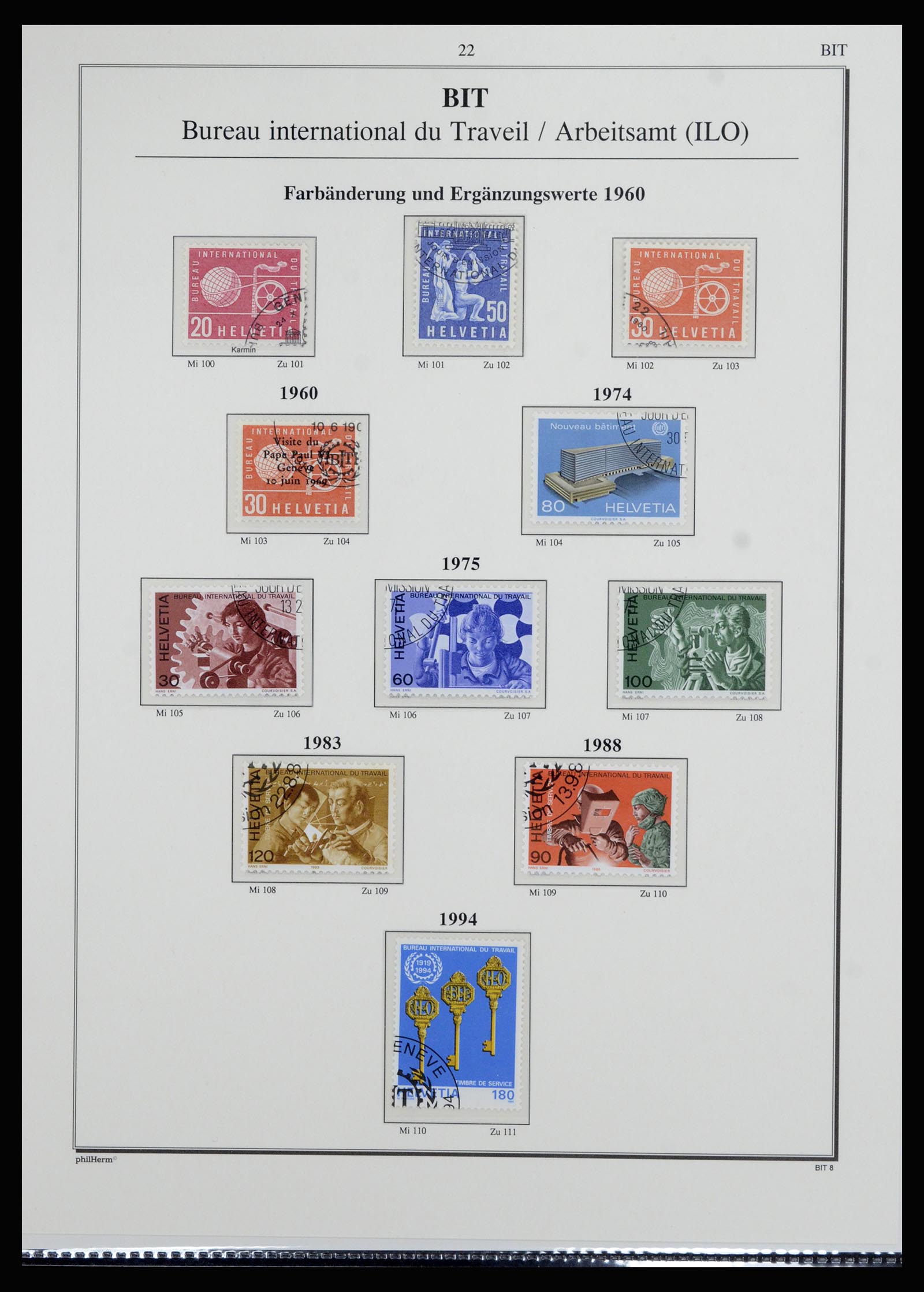 36910 017 - Postzegelverzameling 36910 Zwitserland dienst 1922-2007.