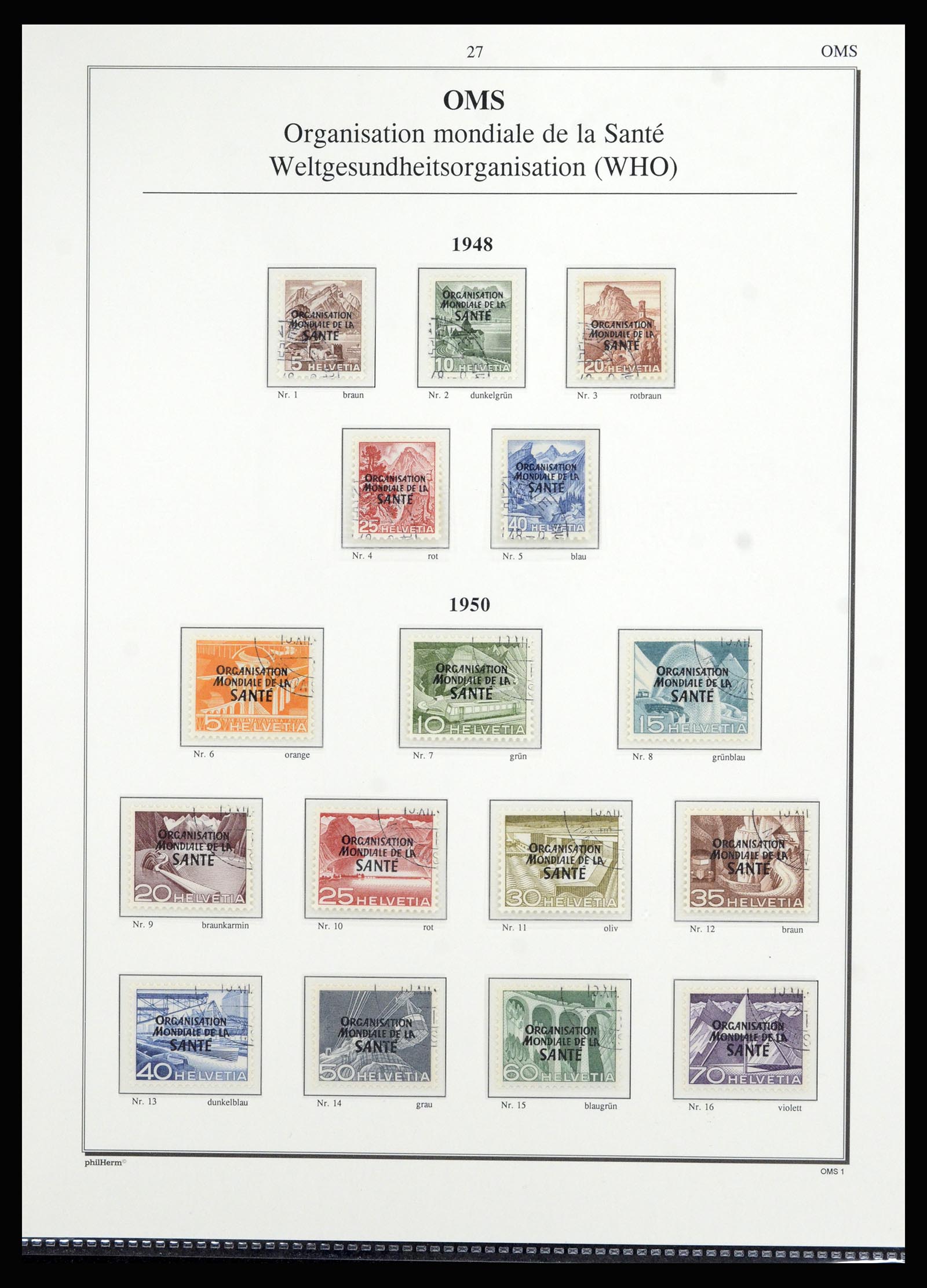 36910 022 - Postzegelverzameling 36910 Zwitserland dienst 1922-2007.