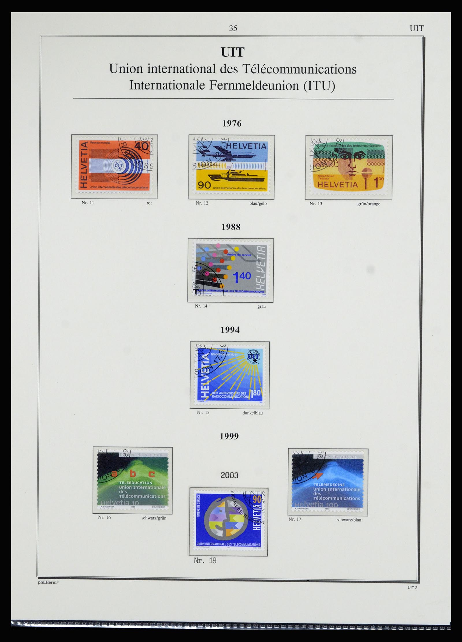 36910 033 - Postzegelverzameling 36910 Zwitserland dienst 1922-2007.