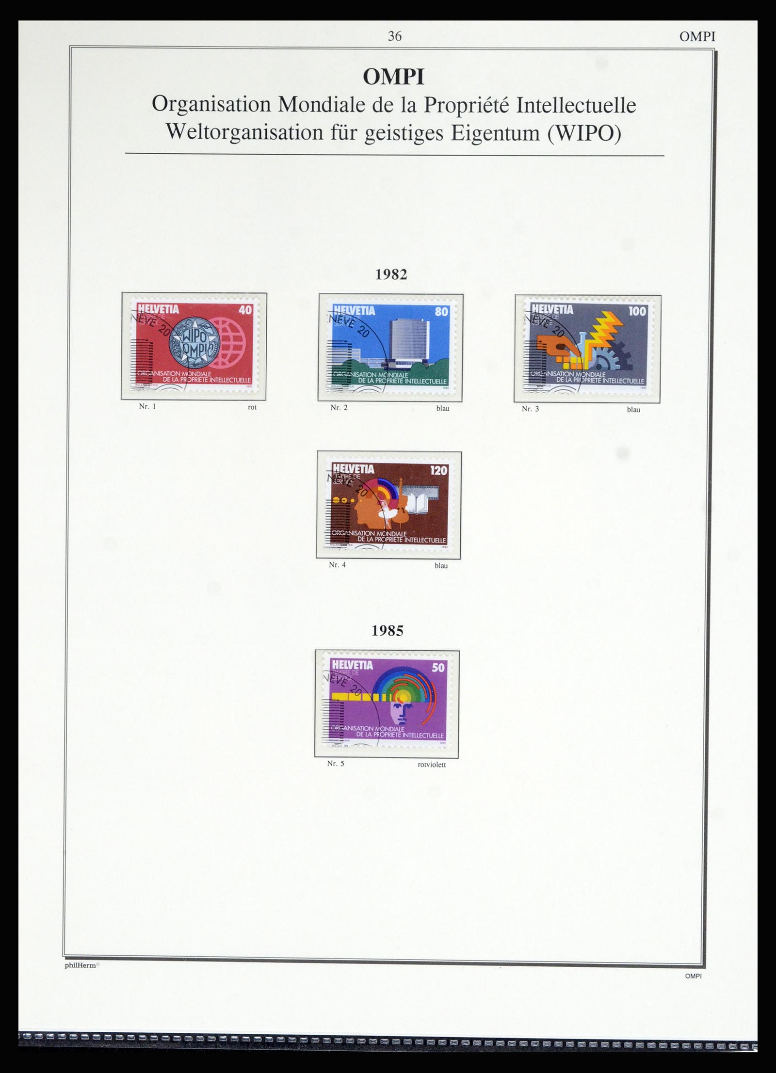 36910 034 - Postzegelverzameling 36910 Zwitserland dienst 1922-2007.