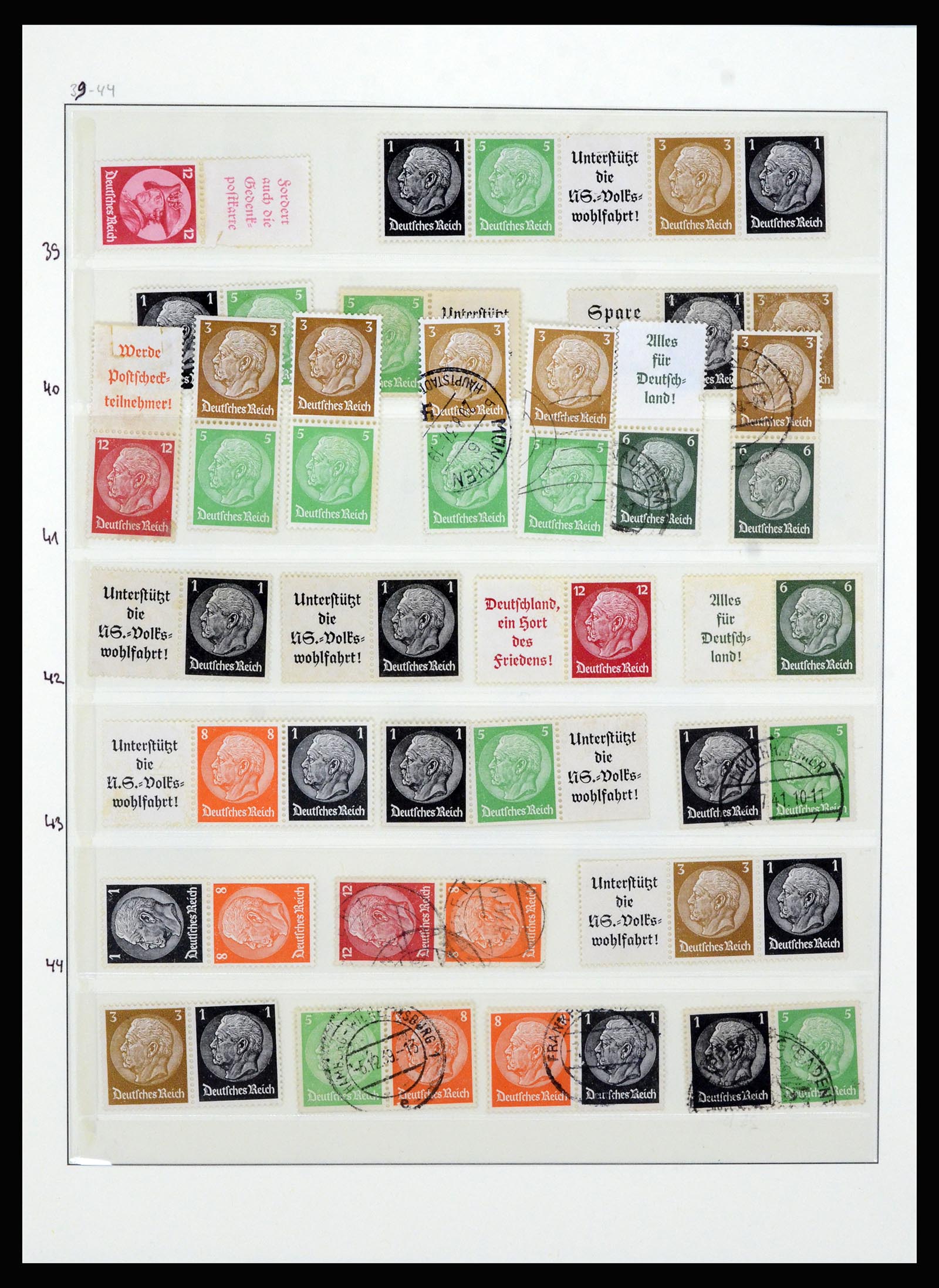 36916 008 - Stamp collection 36916 German Reich combinations 1915-1942.