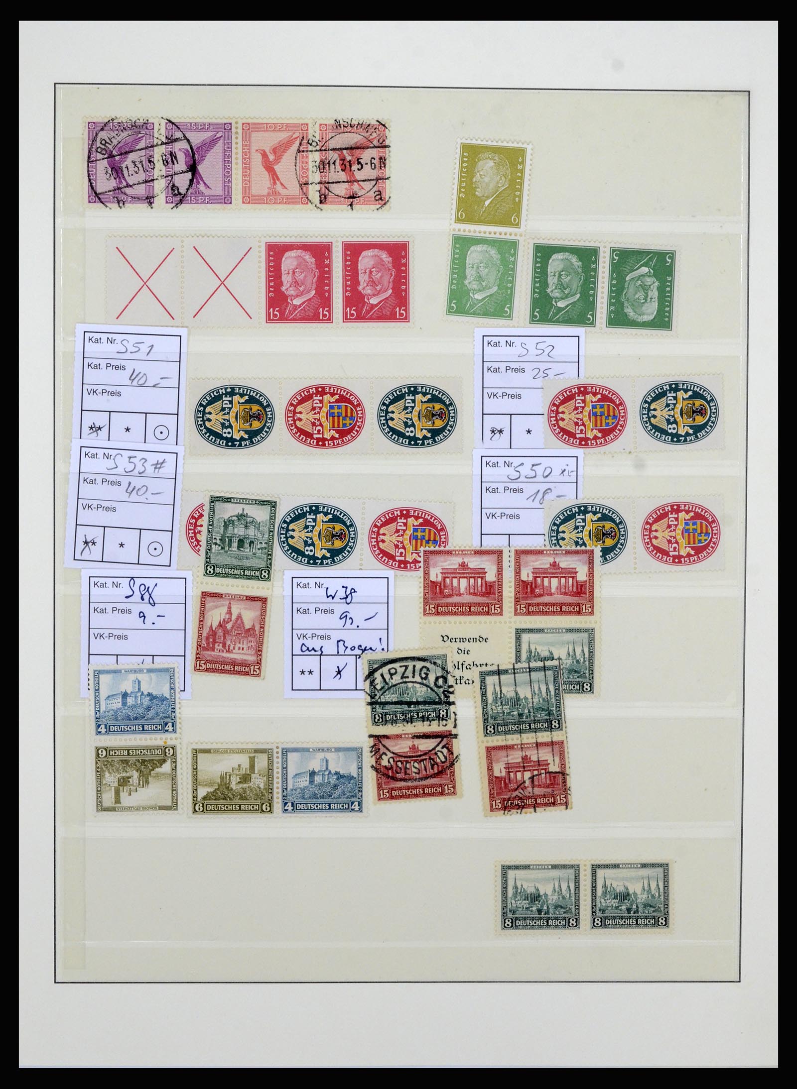 36916 009 - Postzegelverzameling 36916 Duitse Rijk combinaties 1915-1942.
