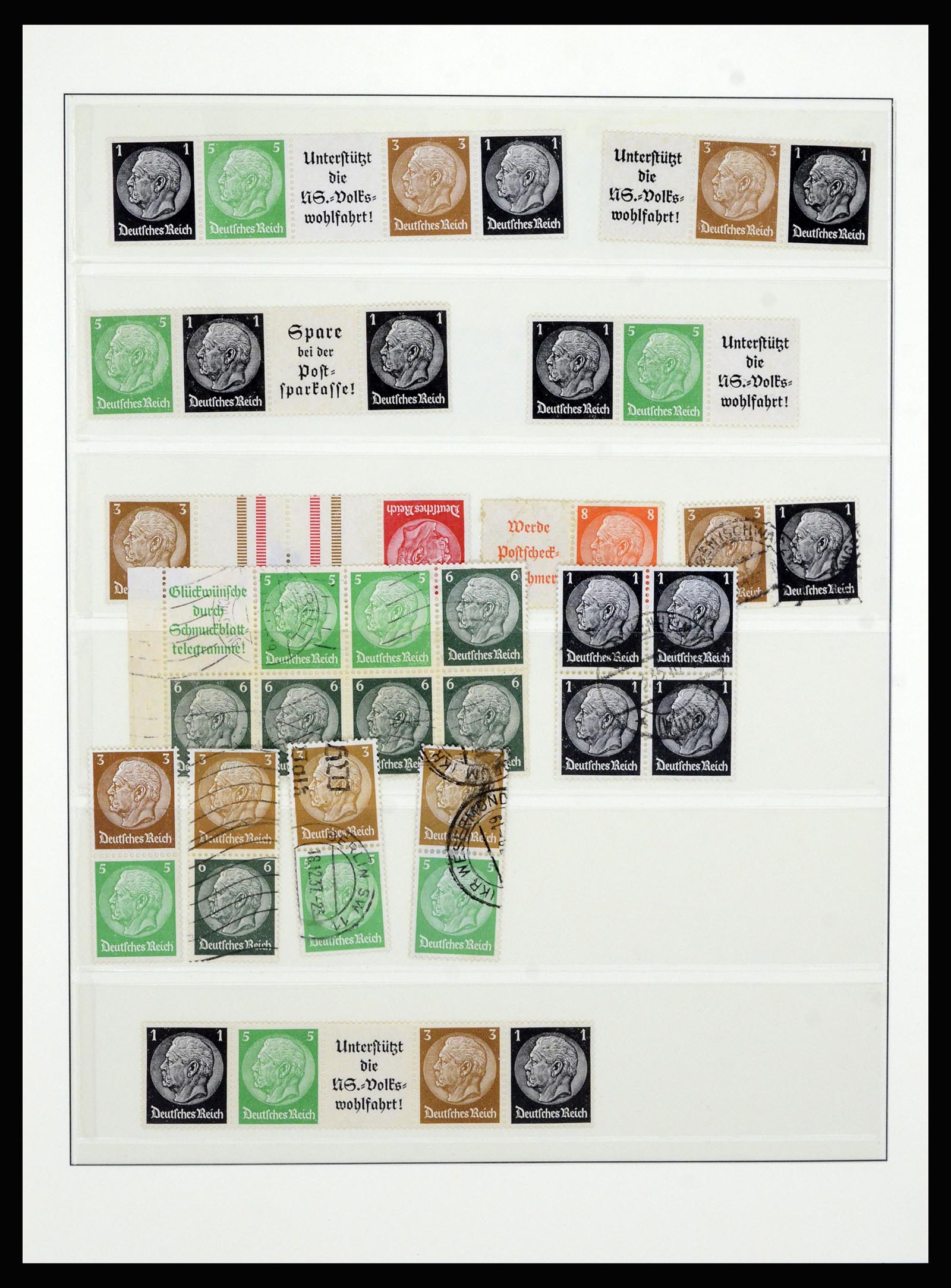 36916 011 - Stamp collection 36916 German Reich combinations 1915-1942.