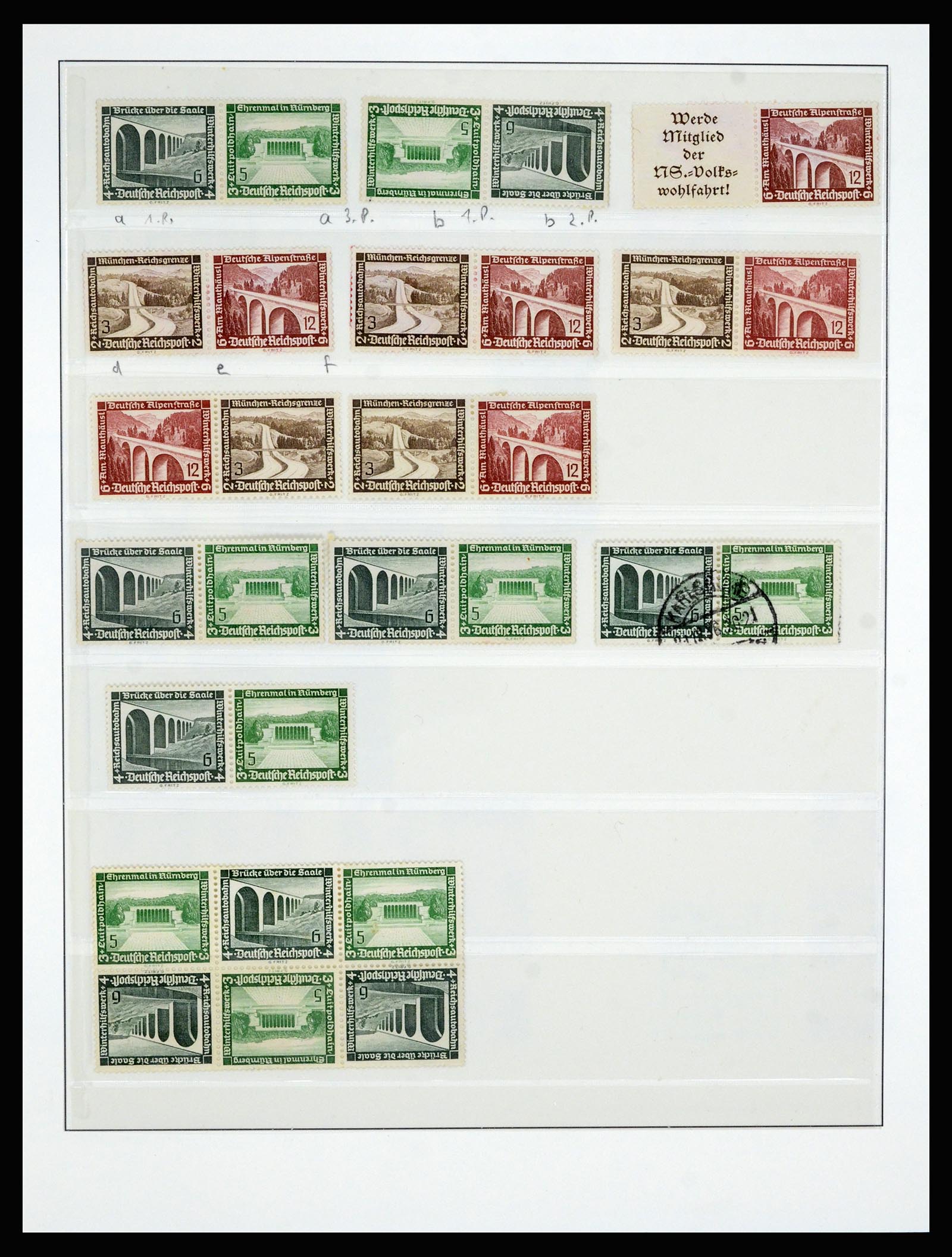 36916 013 - Postzegelverzameling 36916 Duitse Rijk combinaties 1915-1942.