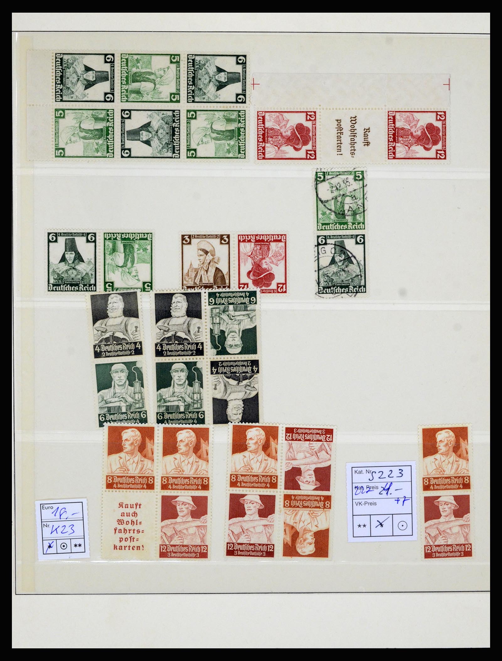 36916 014 - Postzegelverzameling 36916 Duitse Rijk combinaties 1915-1942.