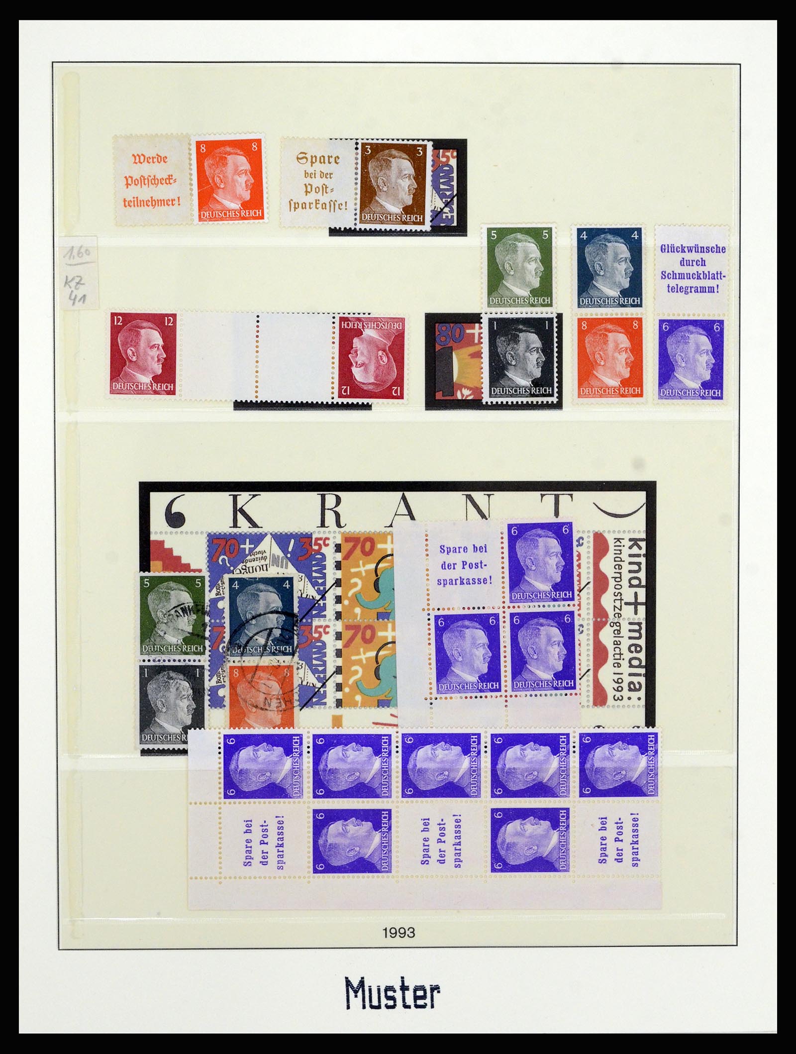 36916 018 - Stamp collection 36916 German Reich combinations 1915-1942.