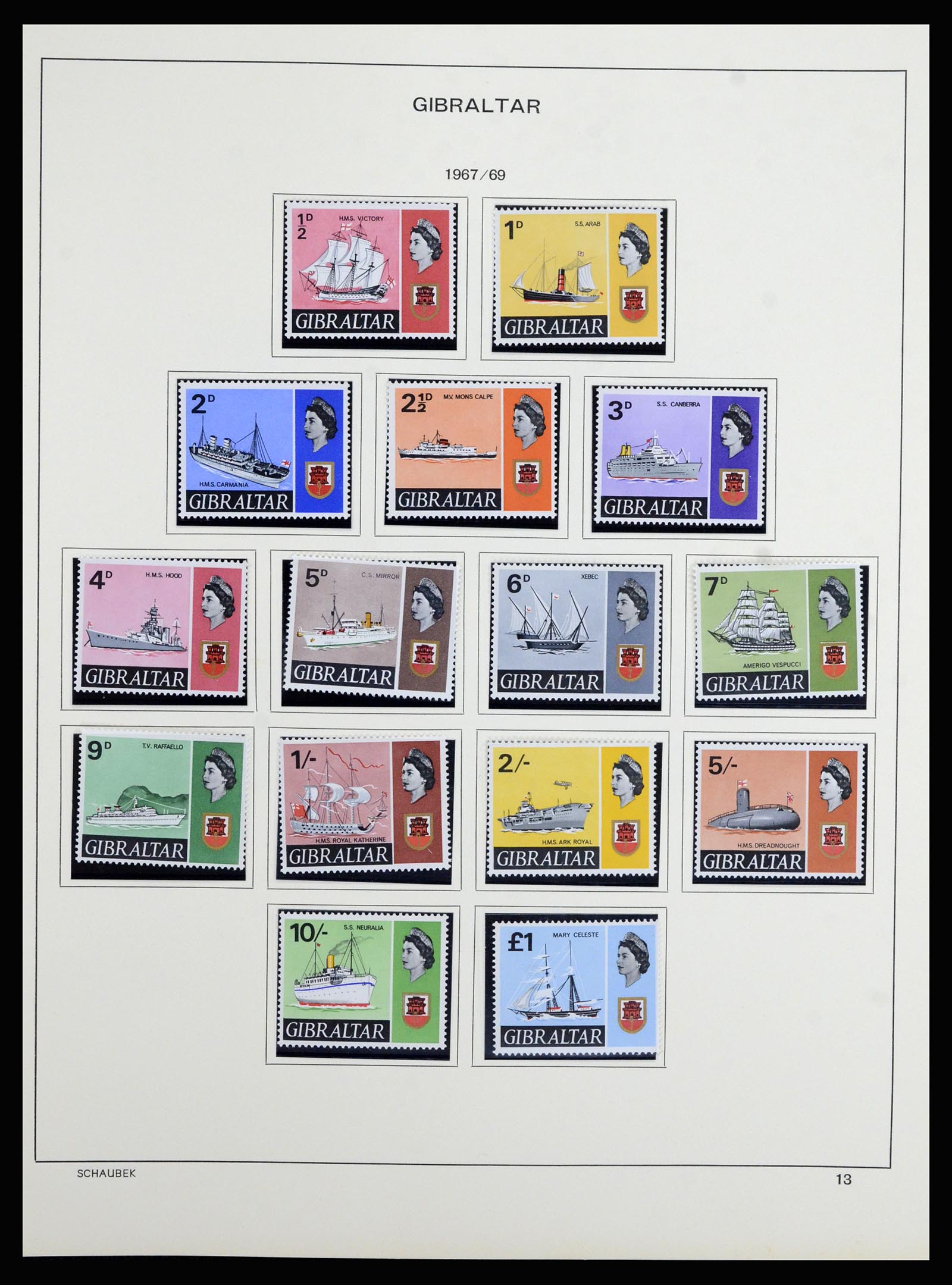 36918 009 - Stamp collection 36918 Gibraltar 1931-1976.