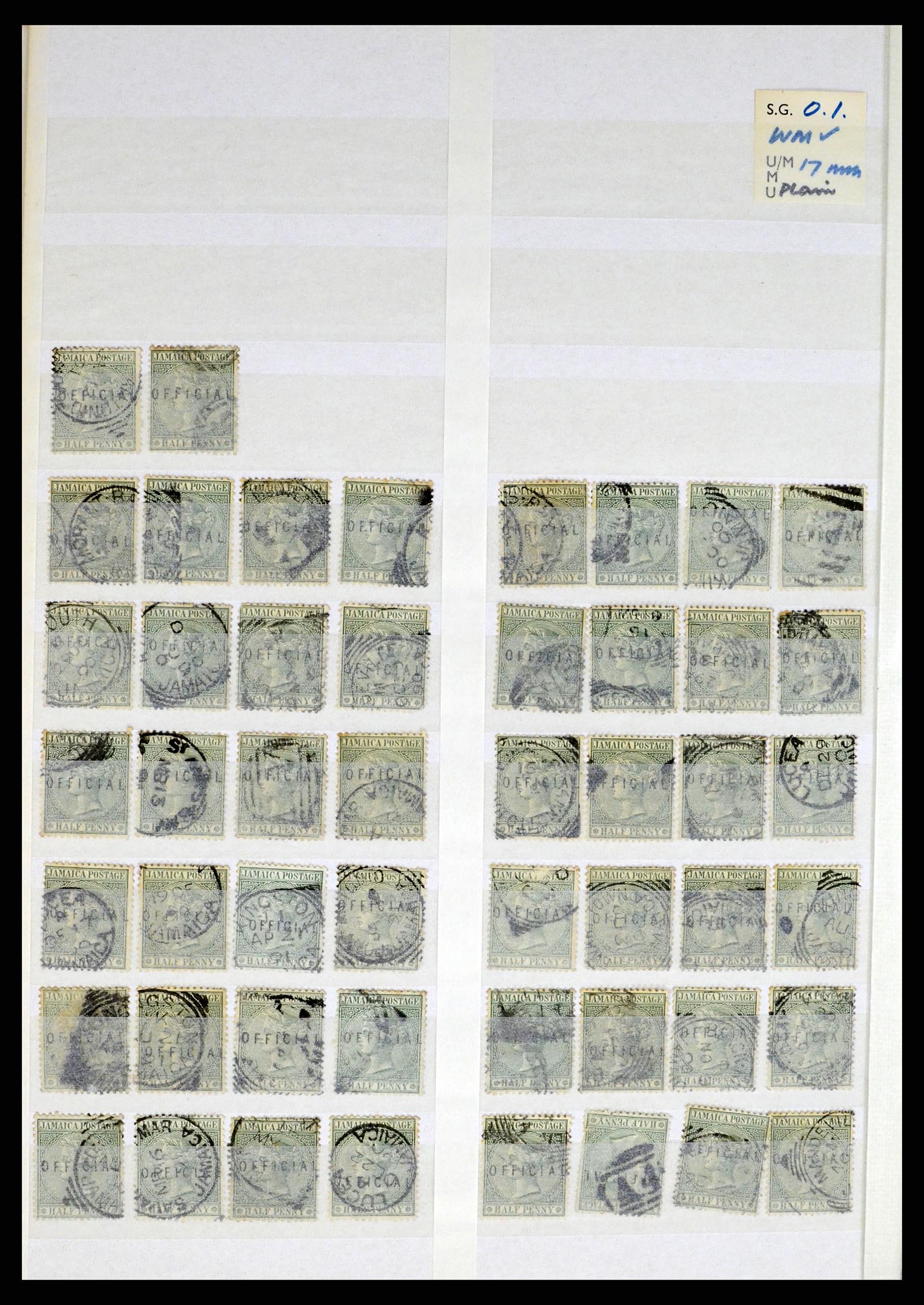 36920 004 - Stamp collection 36920 Jamaica cancels 1860-ca. 1920.