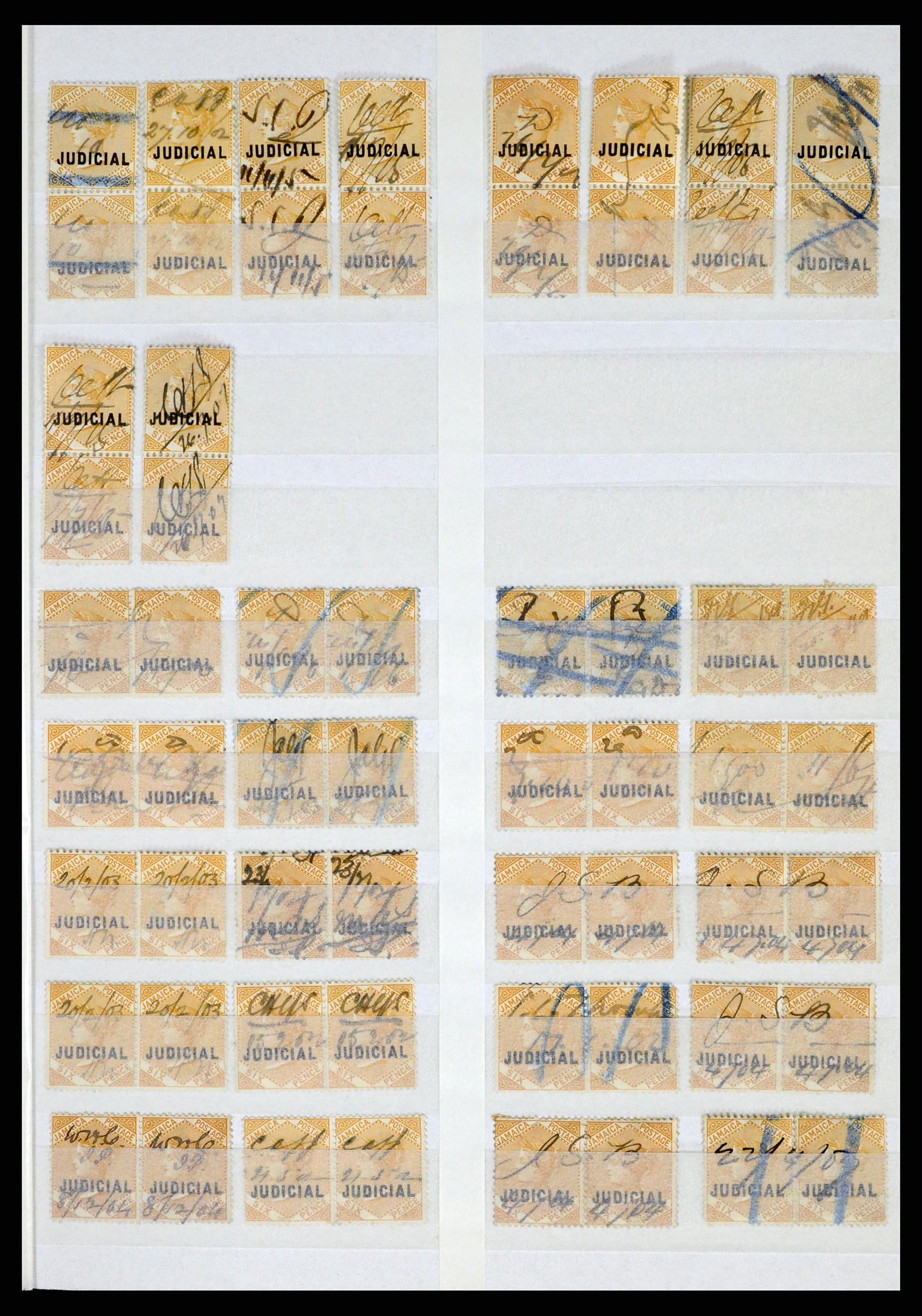 36920 021 - Stamp collection 36920 Jamaica cancels 1860-ca. 1920.