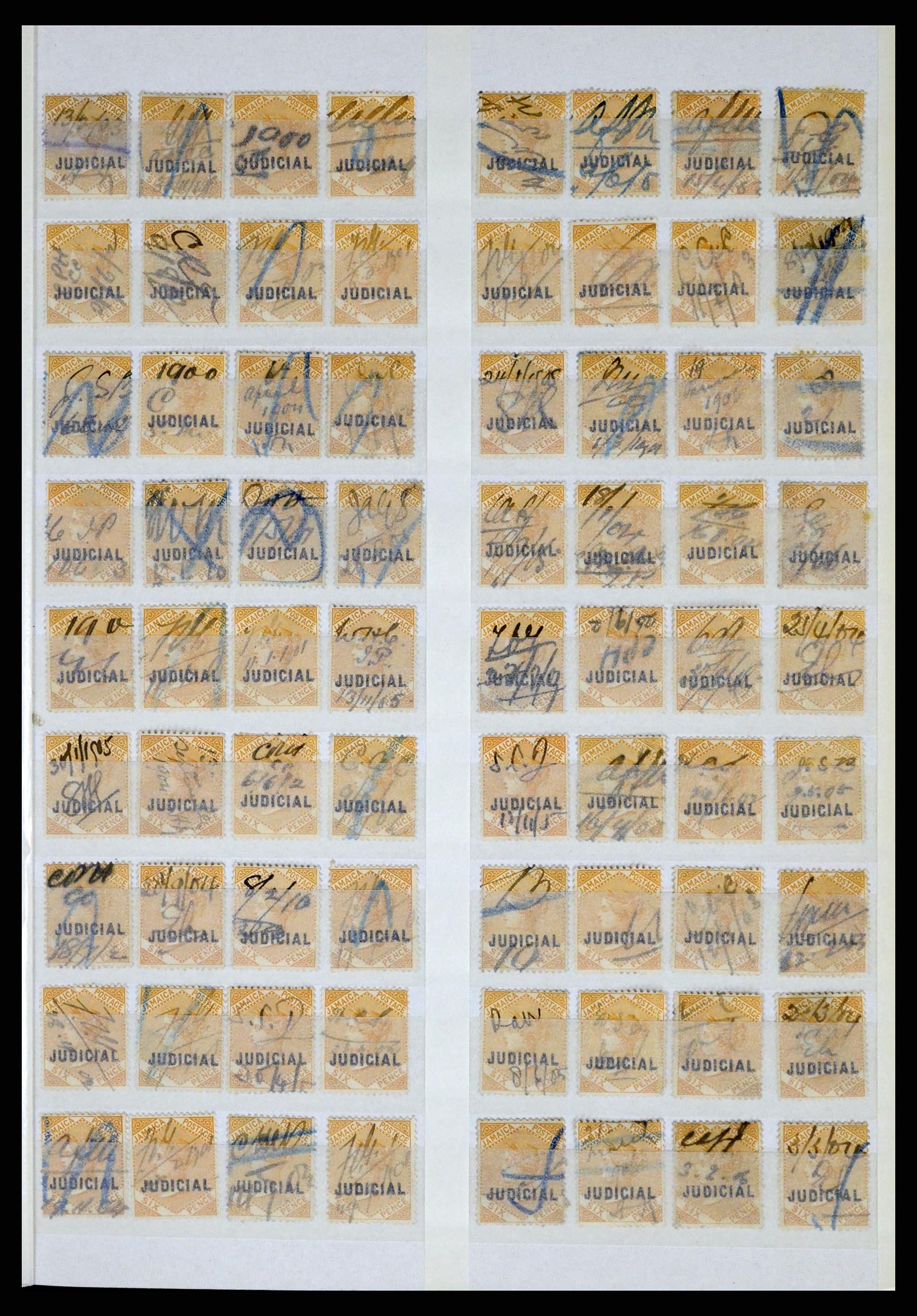 36920 023 - Stamp collection 36920 Jamaica cancels 1860-ca. 1920.
