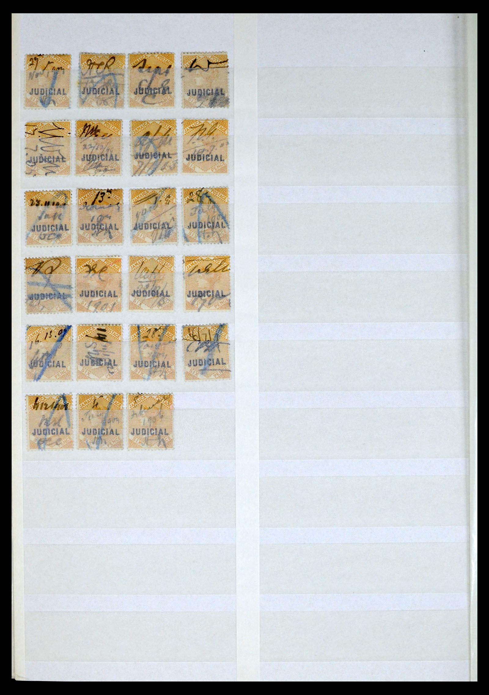 36920 024 - Stamp collection 36920 Jamaica cancels 1860-ca. 1920.