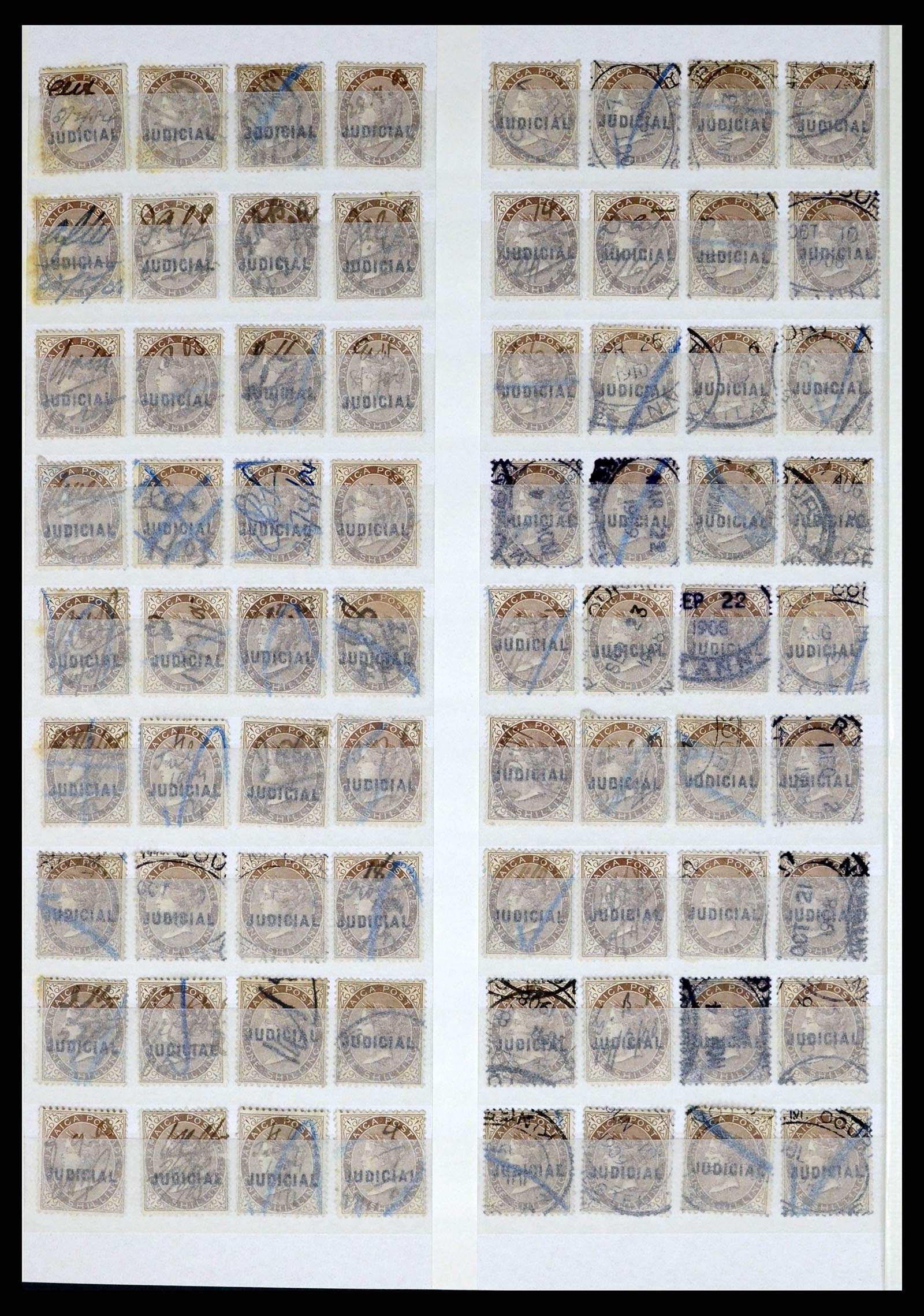 36920 029 - Stamp collection 36920 Jamaica cancels 1860-ca. 1920.