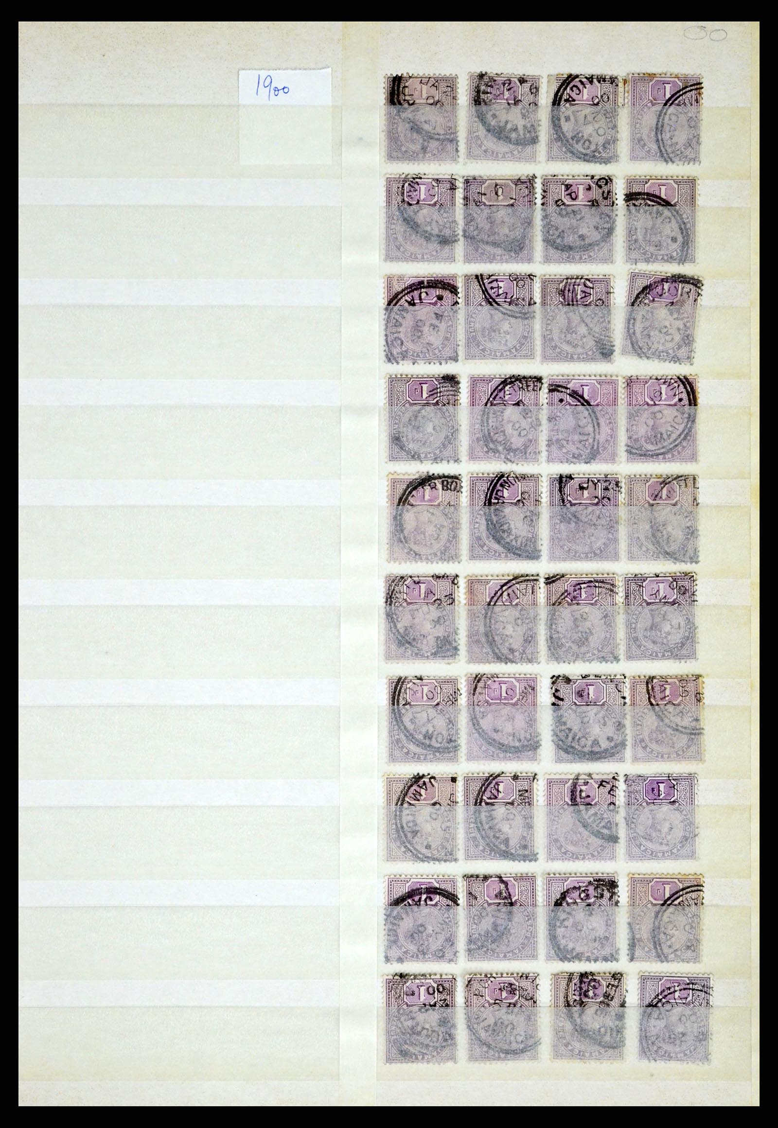 36920 541 - Stamp collection 36920 Jamaica cancels 1860-ca. 1920.