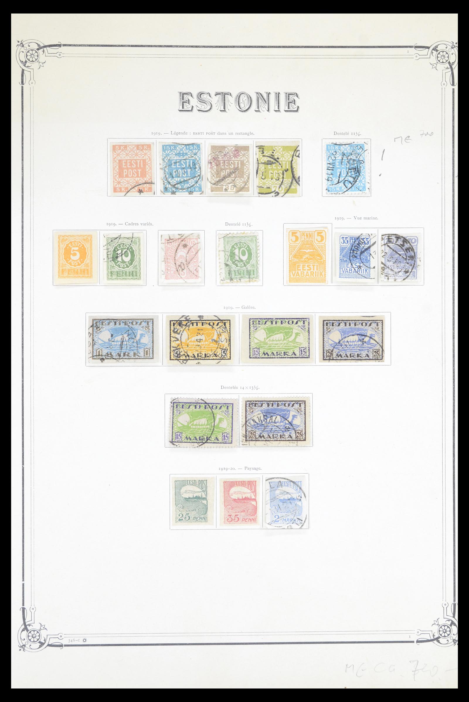 36921 001 - Postzegelverzameling 36921 Estland 1918-1940.
