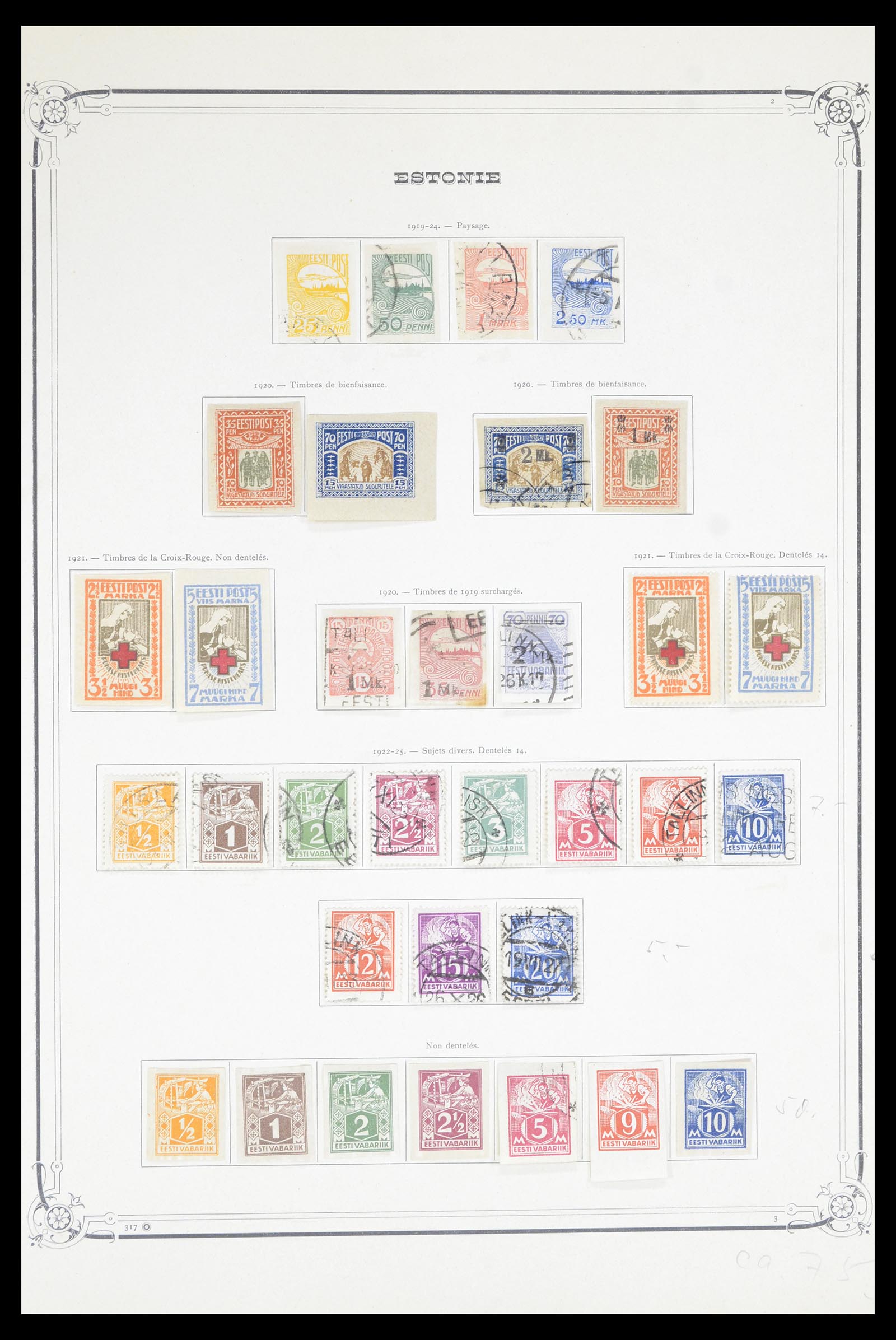 36921 002 - Postzegelverzameling 36921 Estland 1918-1940.