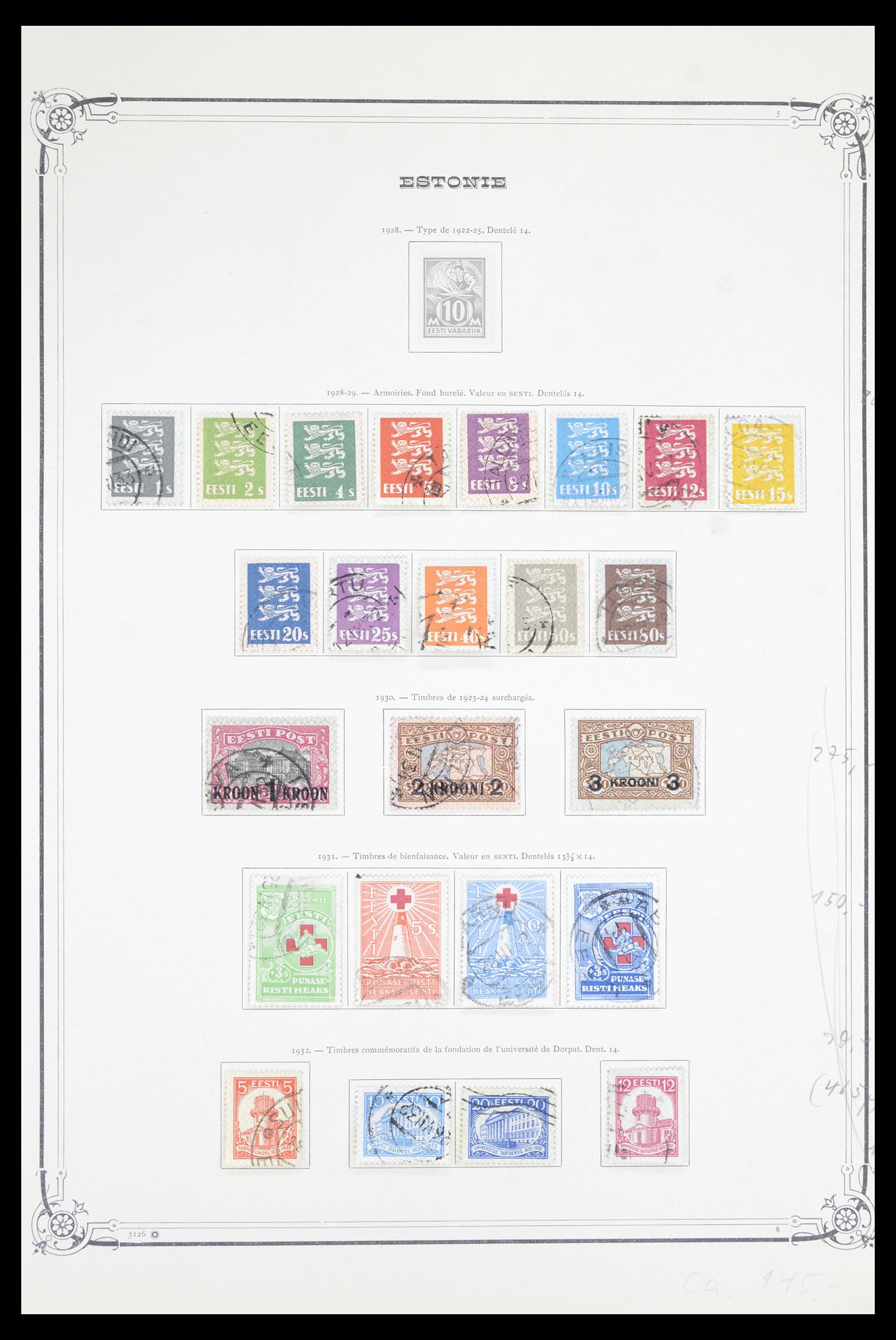 36921 004 - Stamp collection 36921 Estonia 1918-1940.