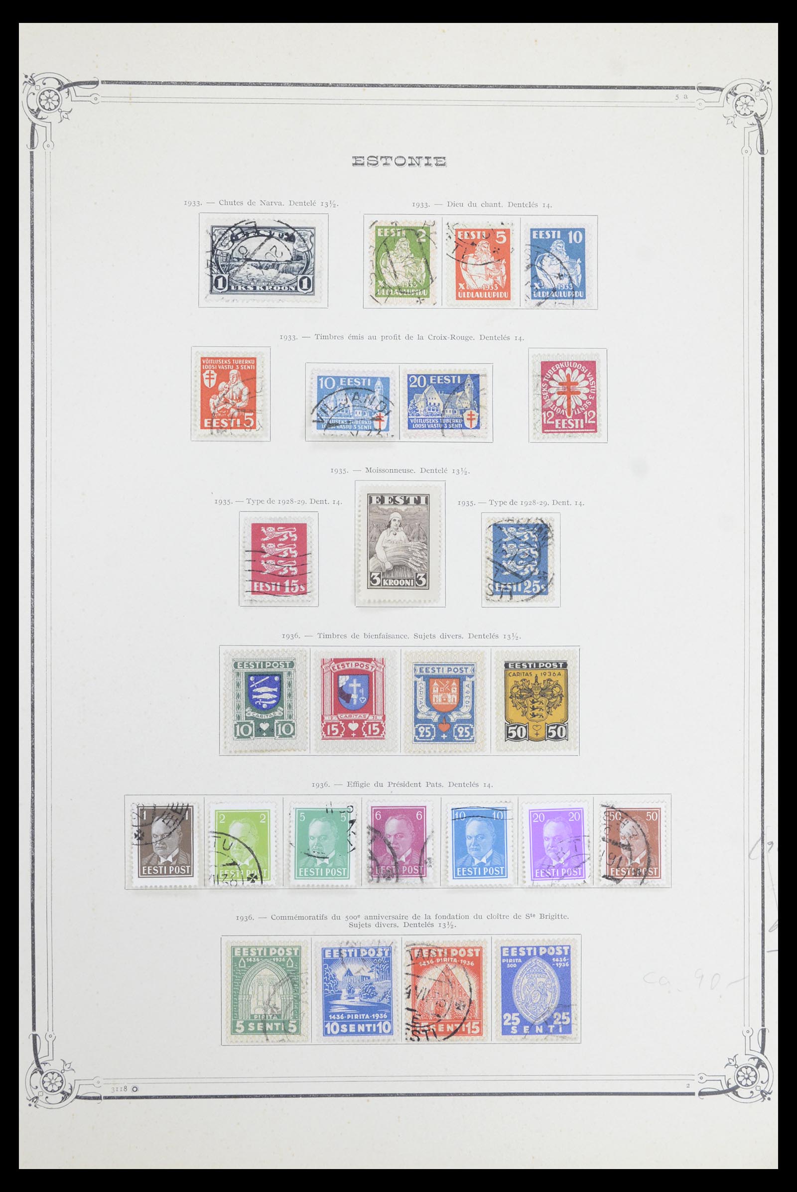 36921 005 - Postzegelverzameling 36921 Estland 1918-1940.
