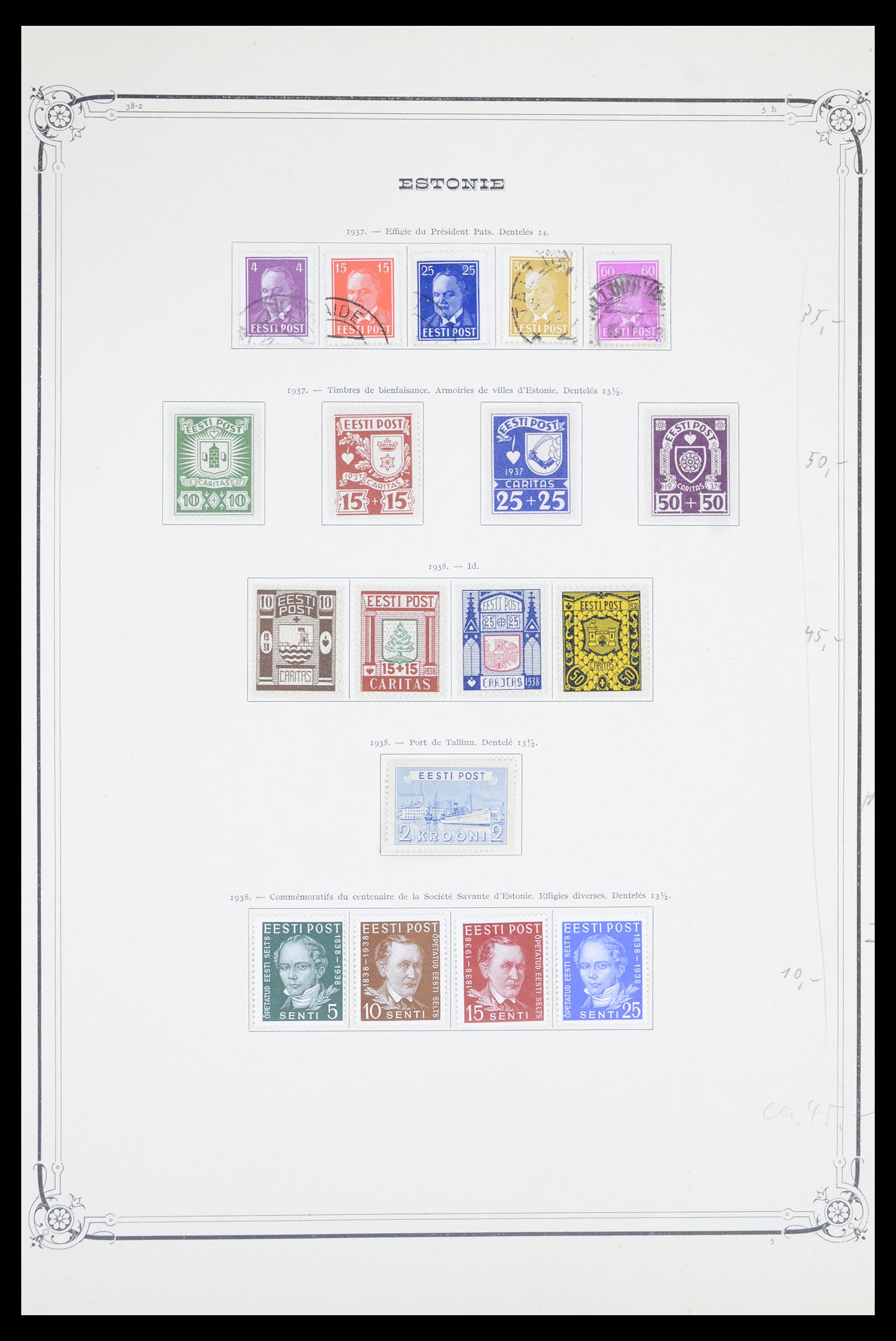 36921 006 - Postzegelverzameling 36921 Estland 1918-1940.