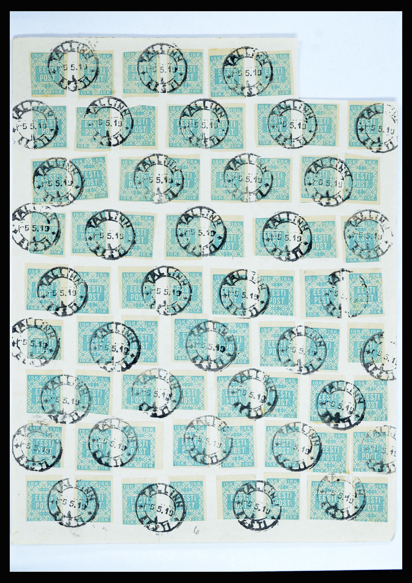 36922 003 - Postzegelverzameling 36922 Estland stempels 1918-1920.